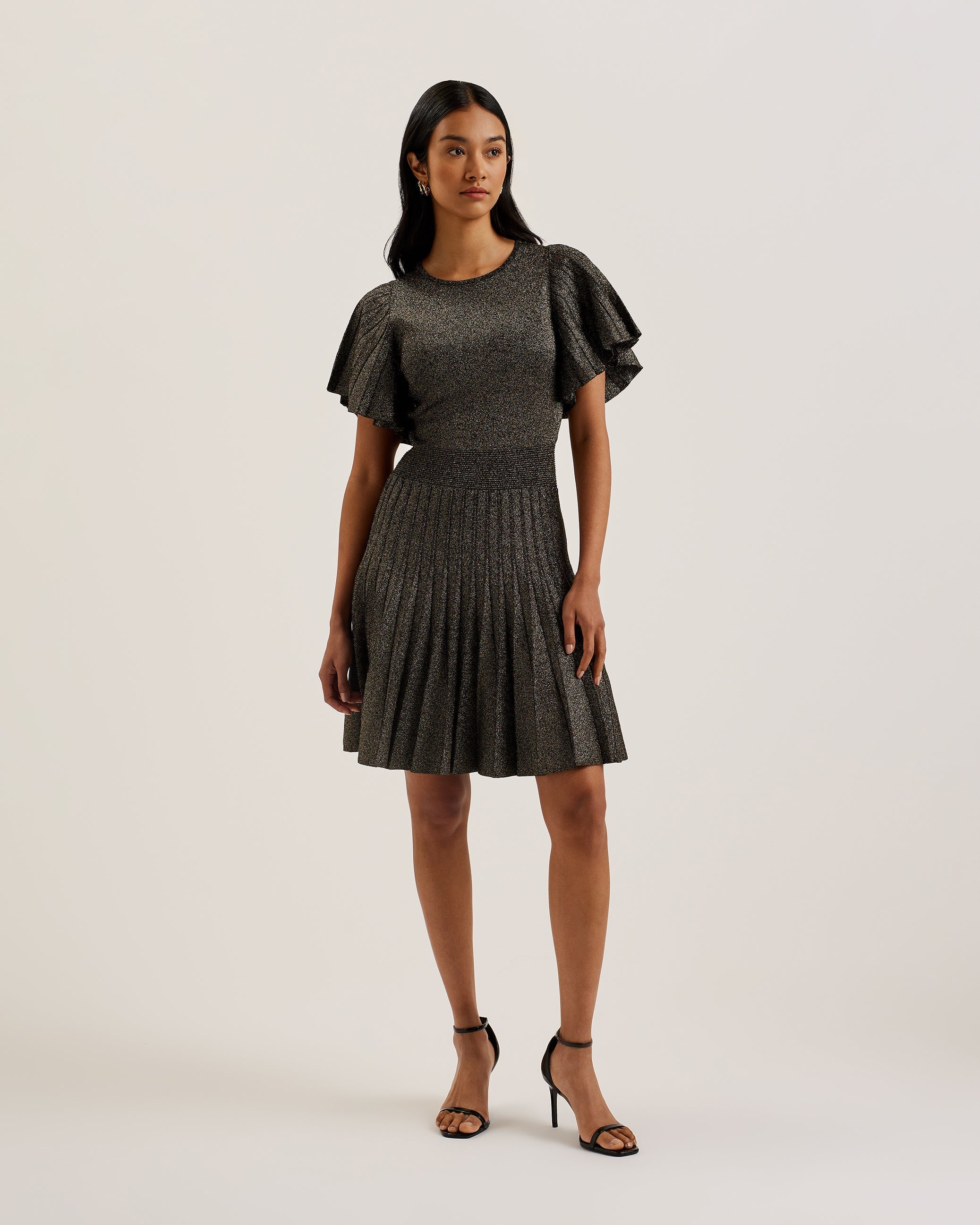 ted baker metallic dress Ted Baker Womens Dark Brown BROOKLY Sequin Tube Dress