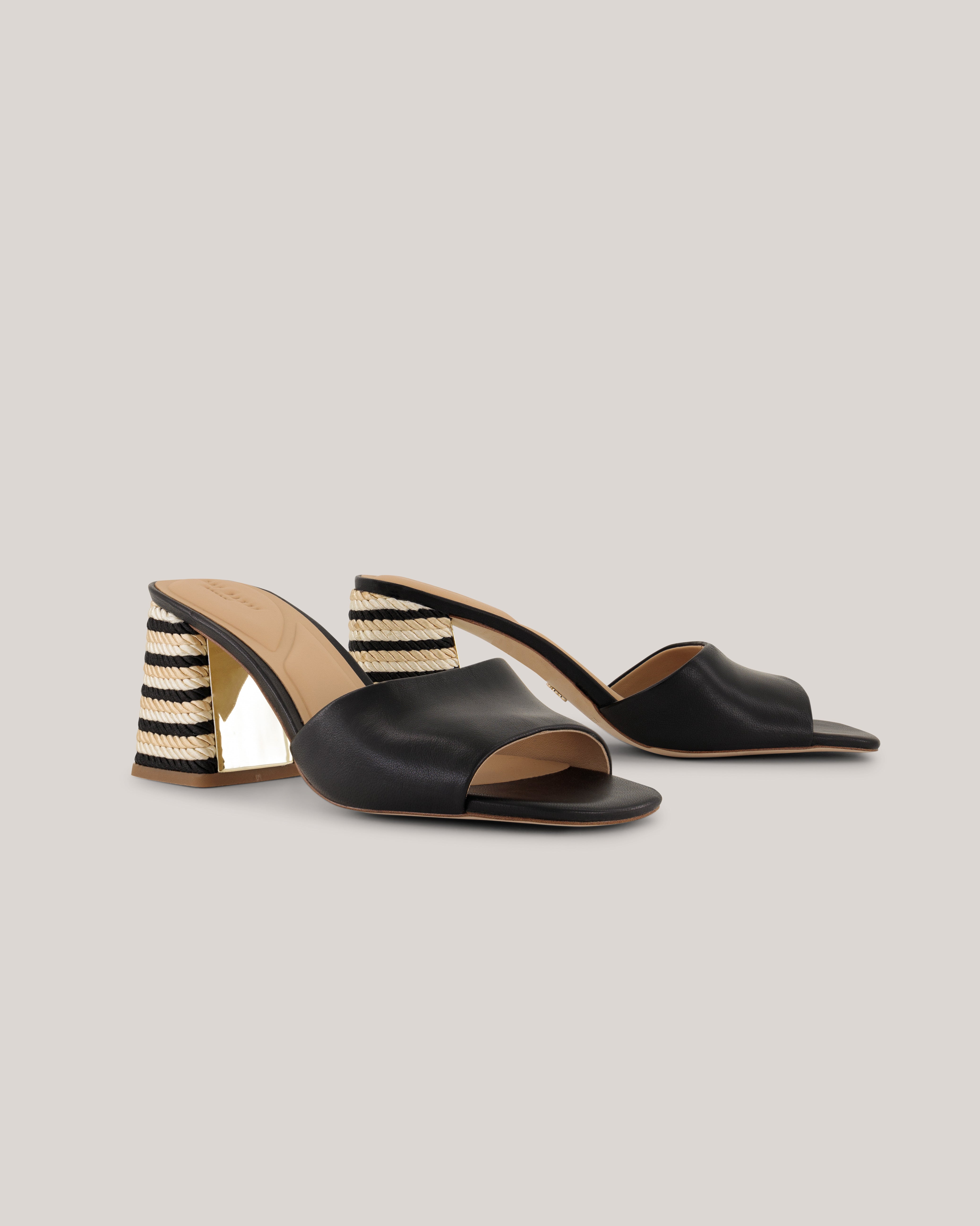 Chlooe Mid Block Heel Sandal Black