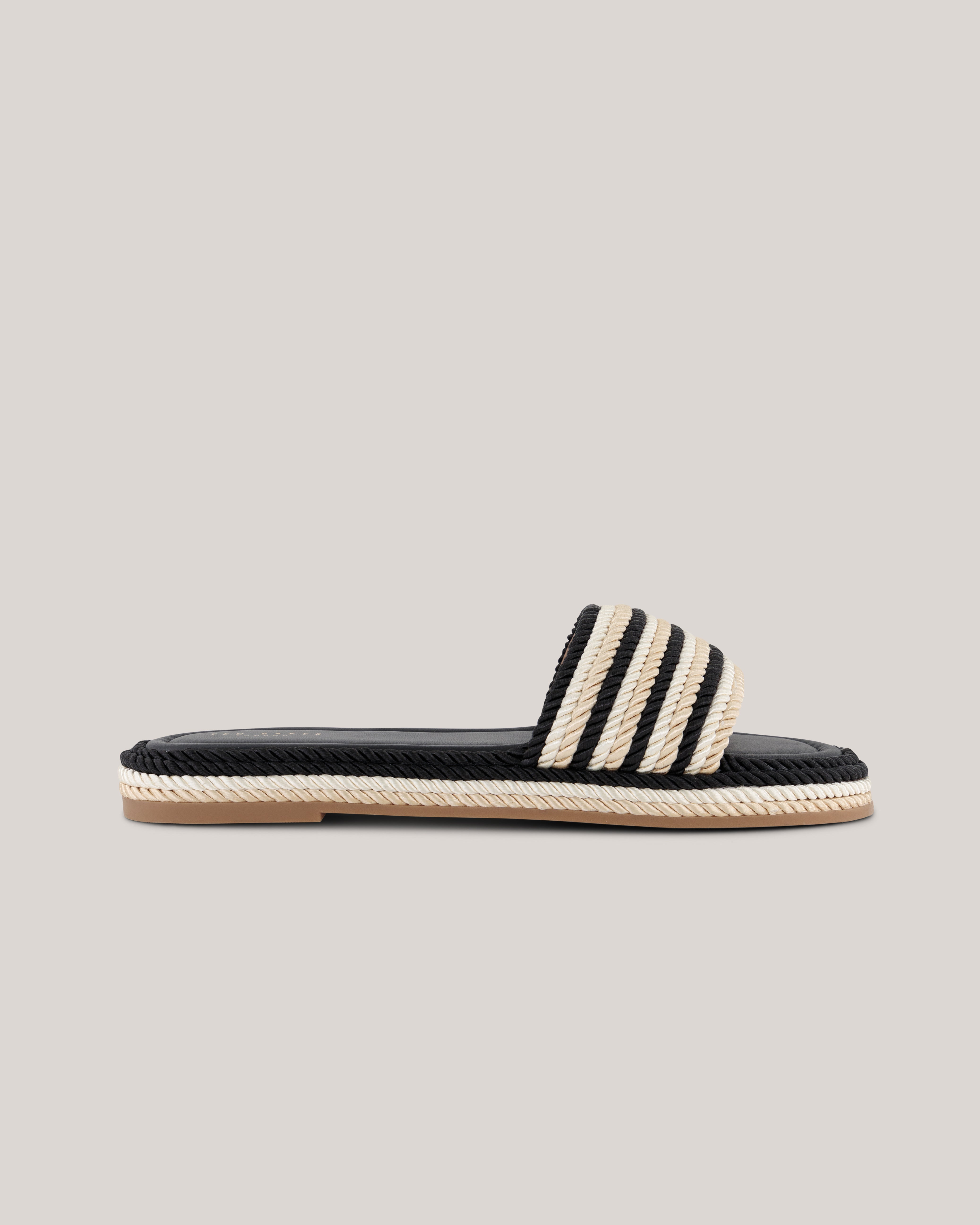 Portea Flat Espadrille Sandal Black