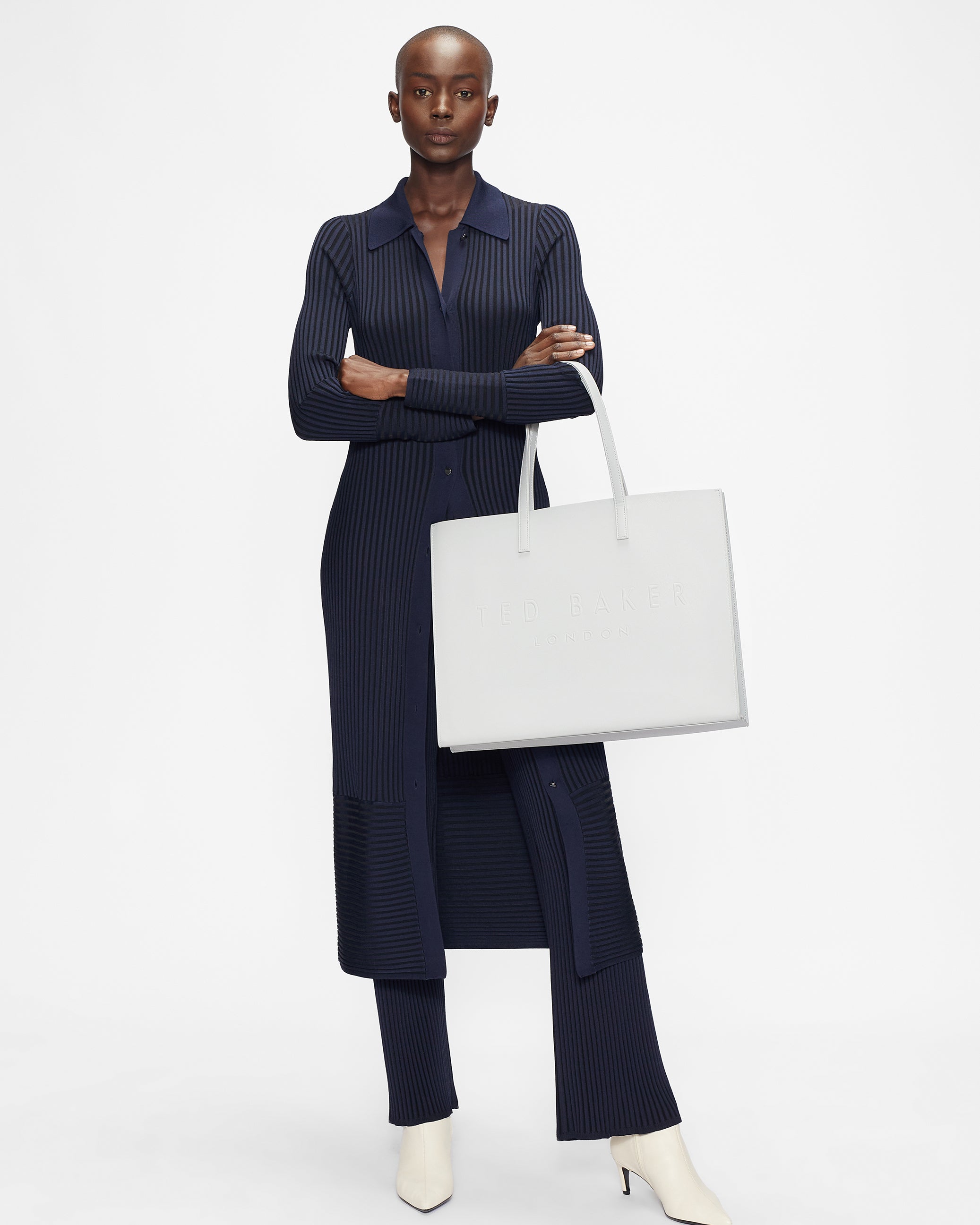 Sukicon Crosshatch East West Icon Bag Lt-Grey