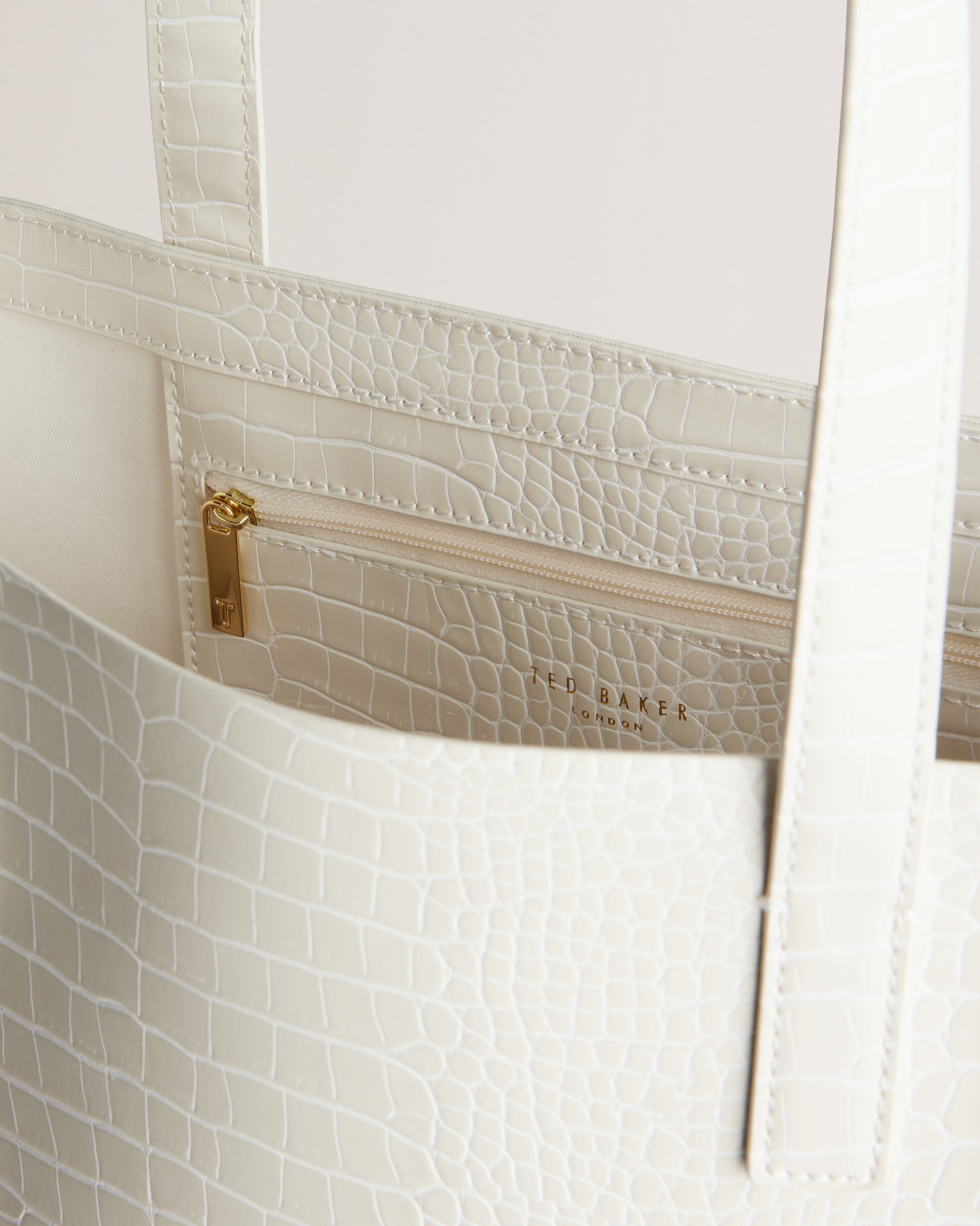 Croccon Croc Effect Large Icon Bag Nude