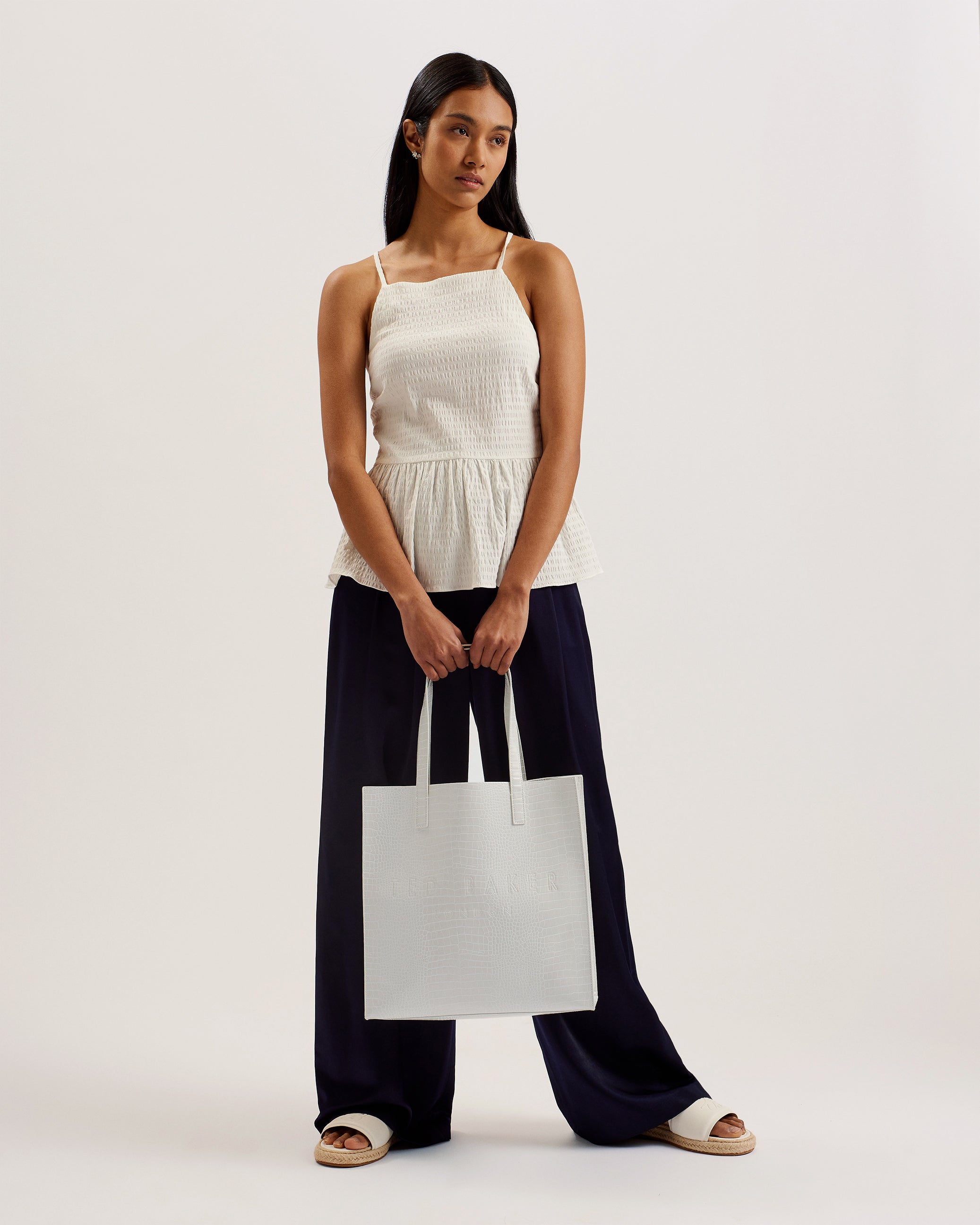 Croccon Croc Effect Large Icon Bag Nude