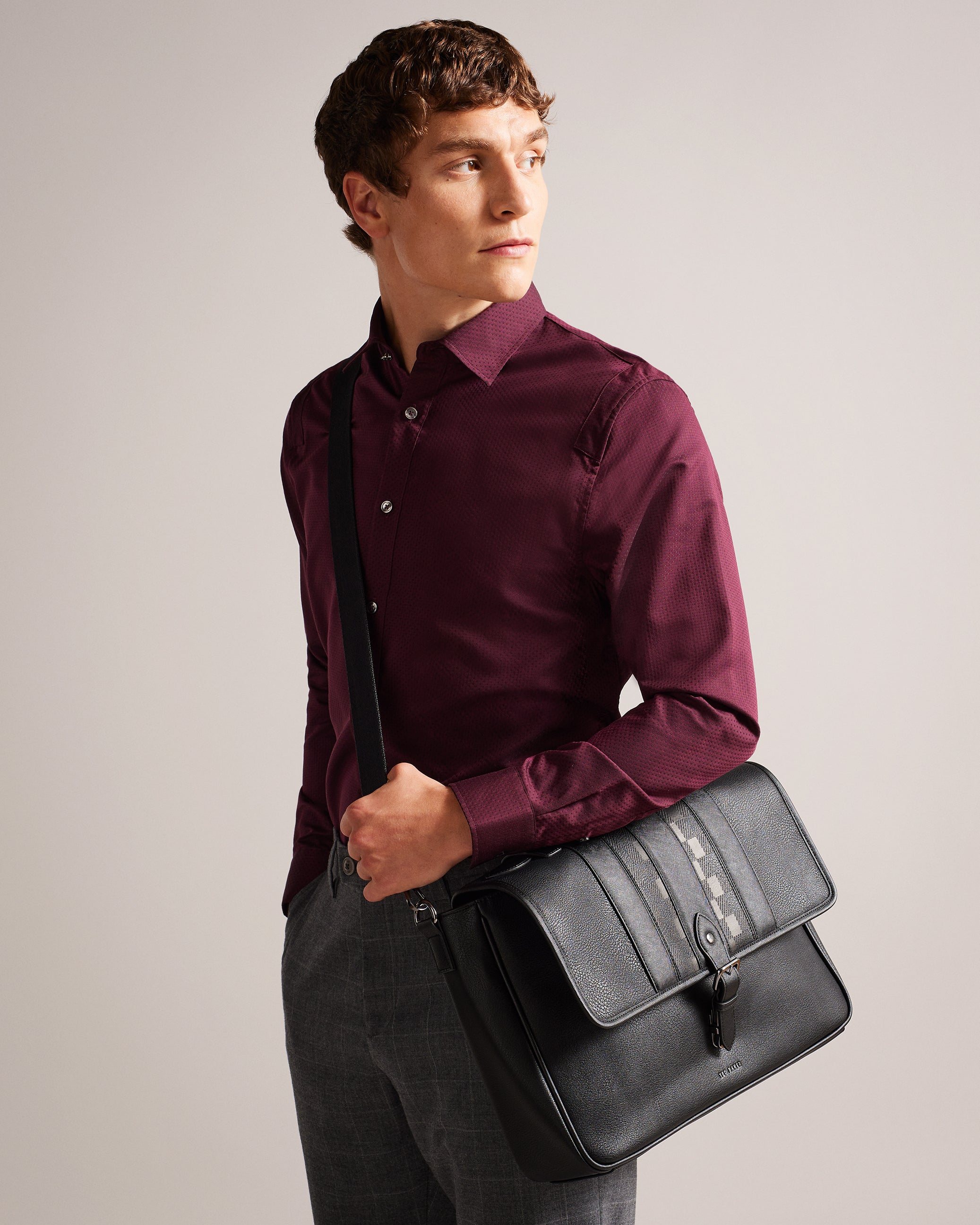 Wayvees House Check Pu Satchel Black