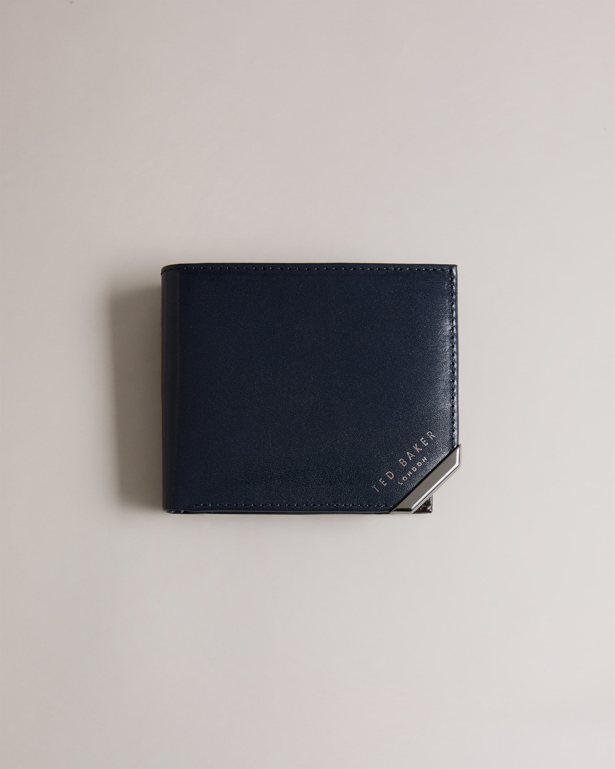 Kornerr Metal Corner Bifold Coin Wallet Navy