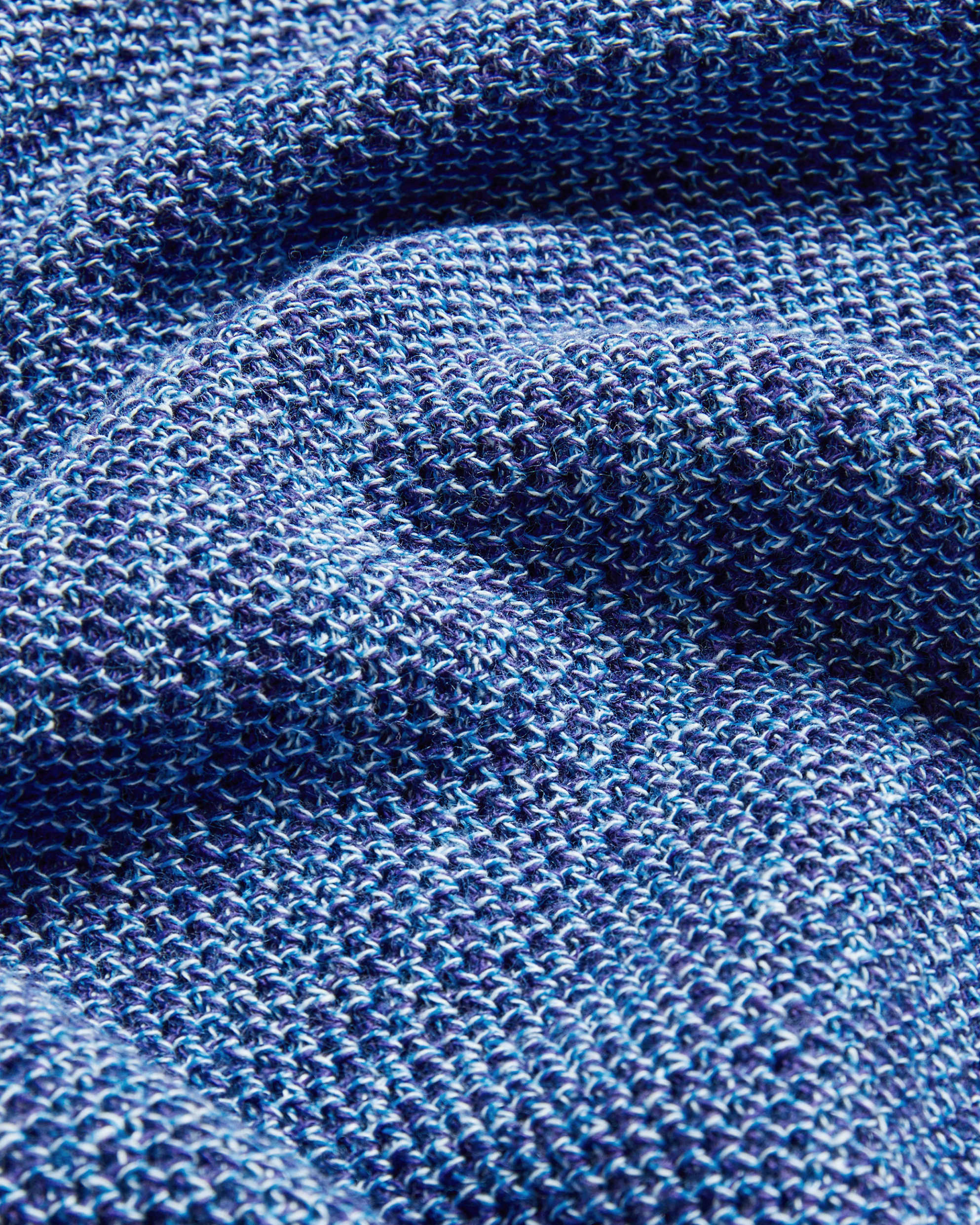 Blossam Short Sleeve Zip Polo Shirt Blue