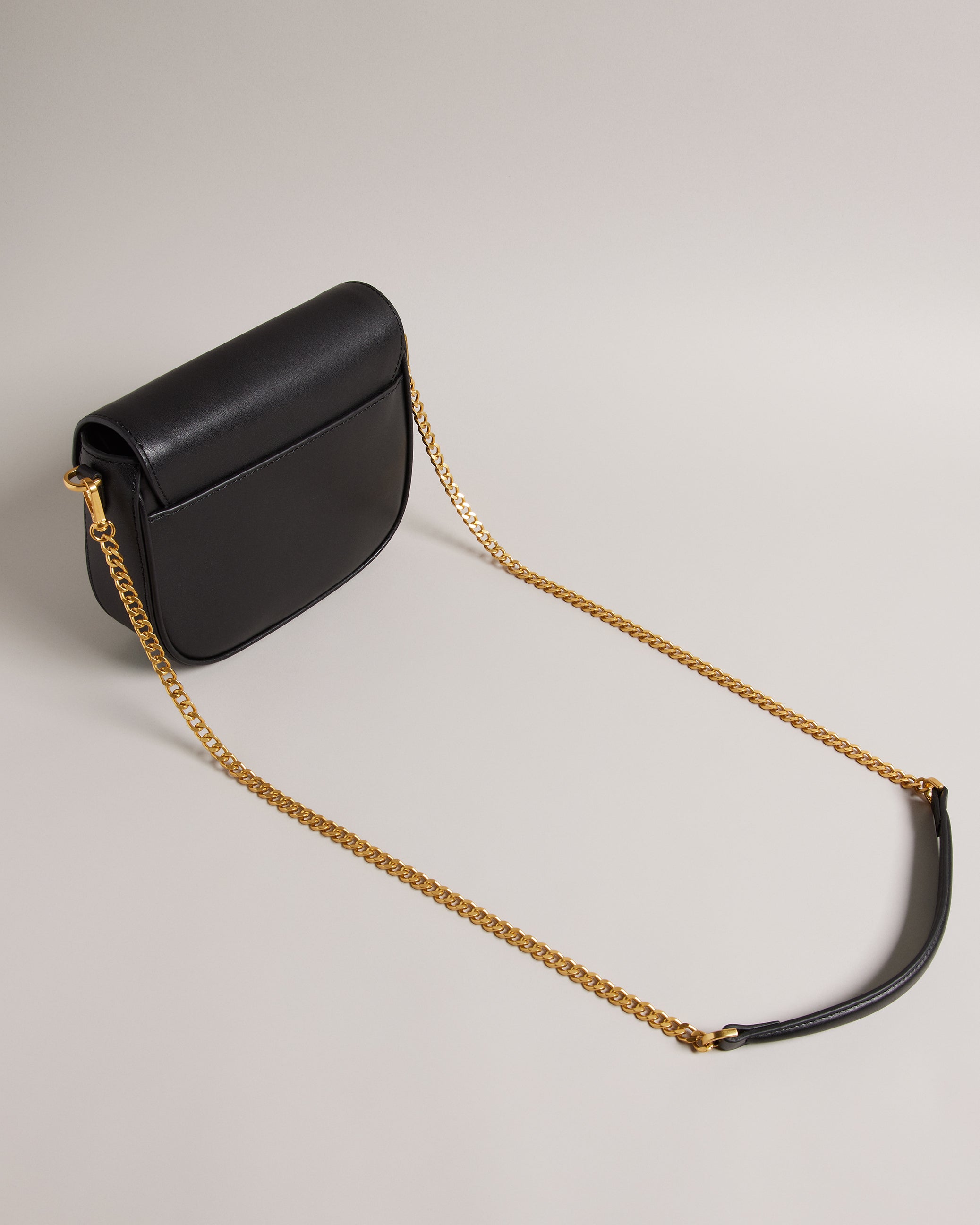 Esia Webbing Crossbody Saddle Bag Black