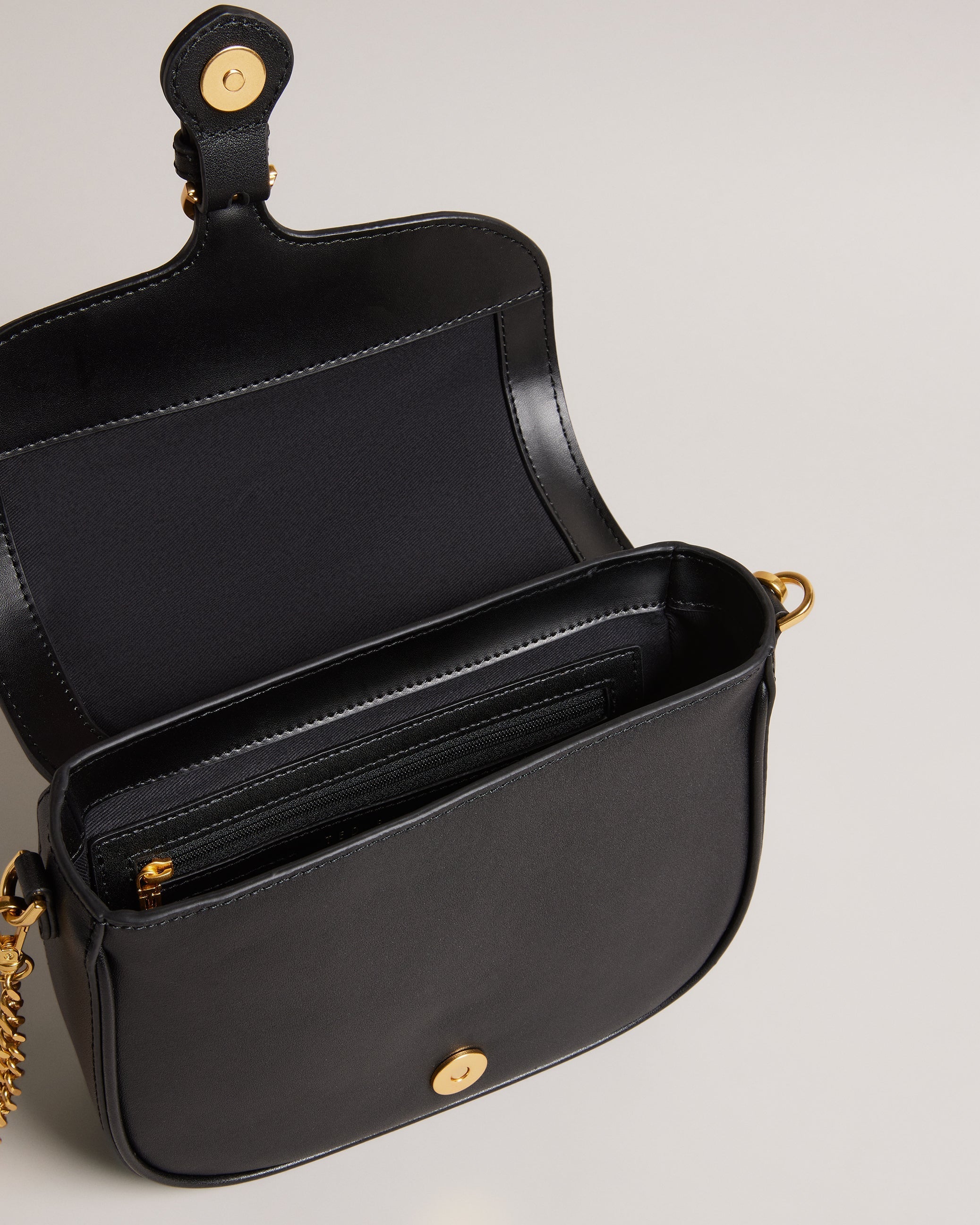 Esia Webbing Crossbody Saddle Bag Black