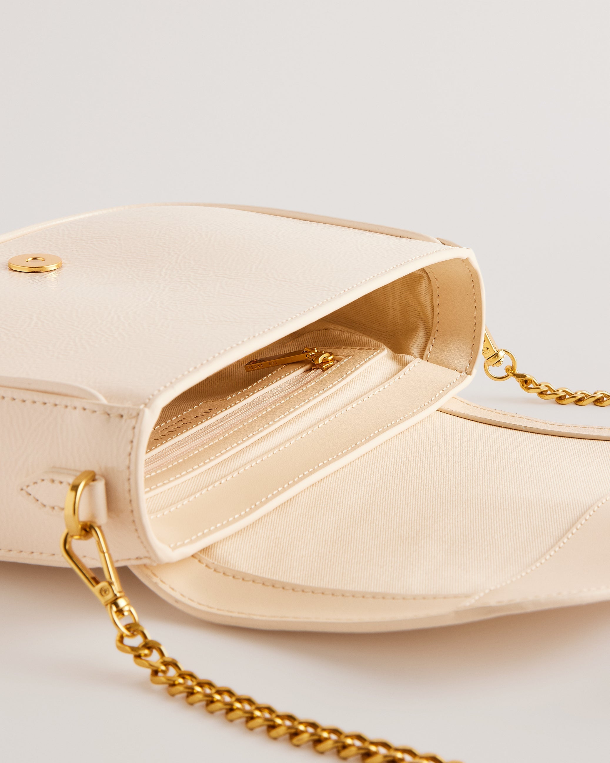 Esia Webbing Crossbody Saddle Bag Ivory