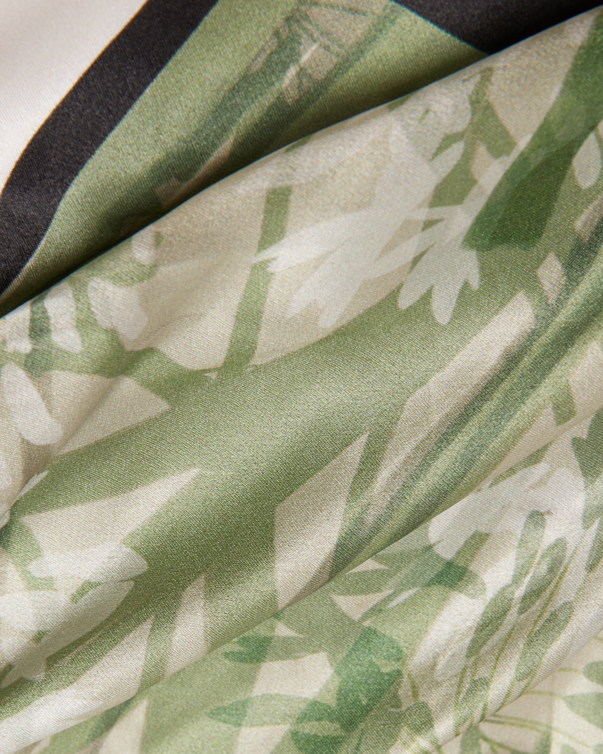 Janasi Floral Collage Print Silk Scarf Black