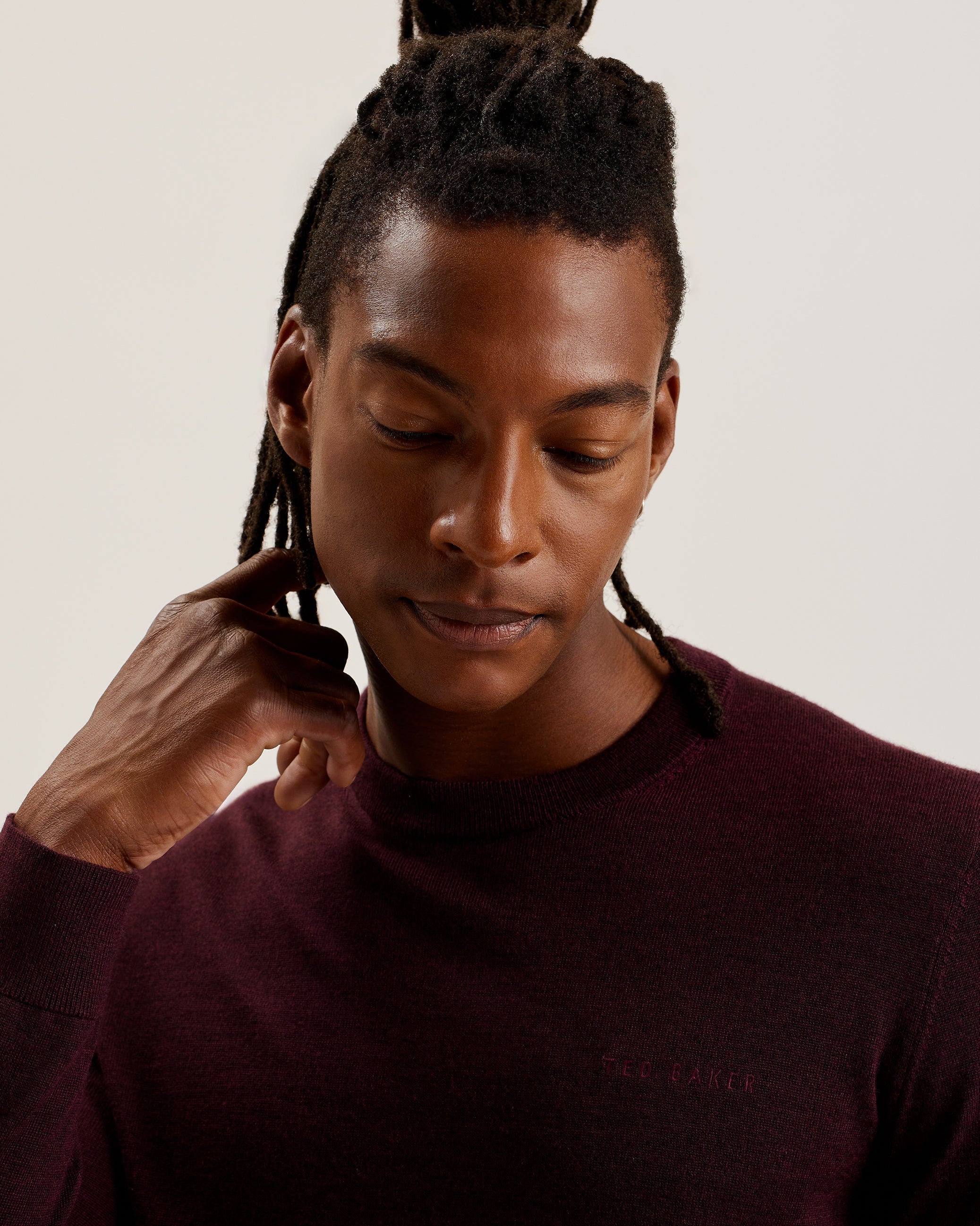 Liblo Merino Branded Crew Neck Maroon