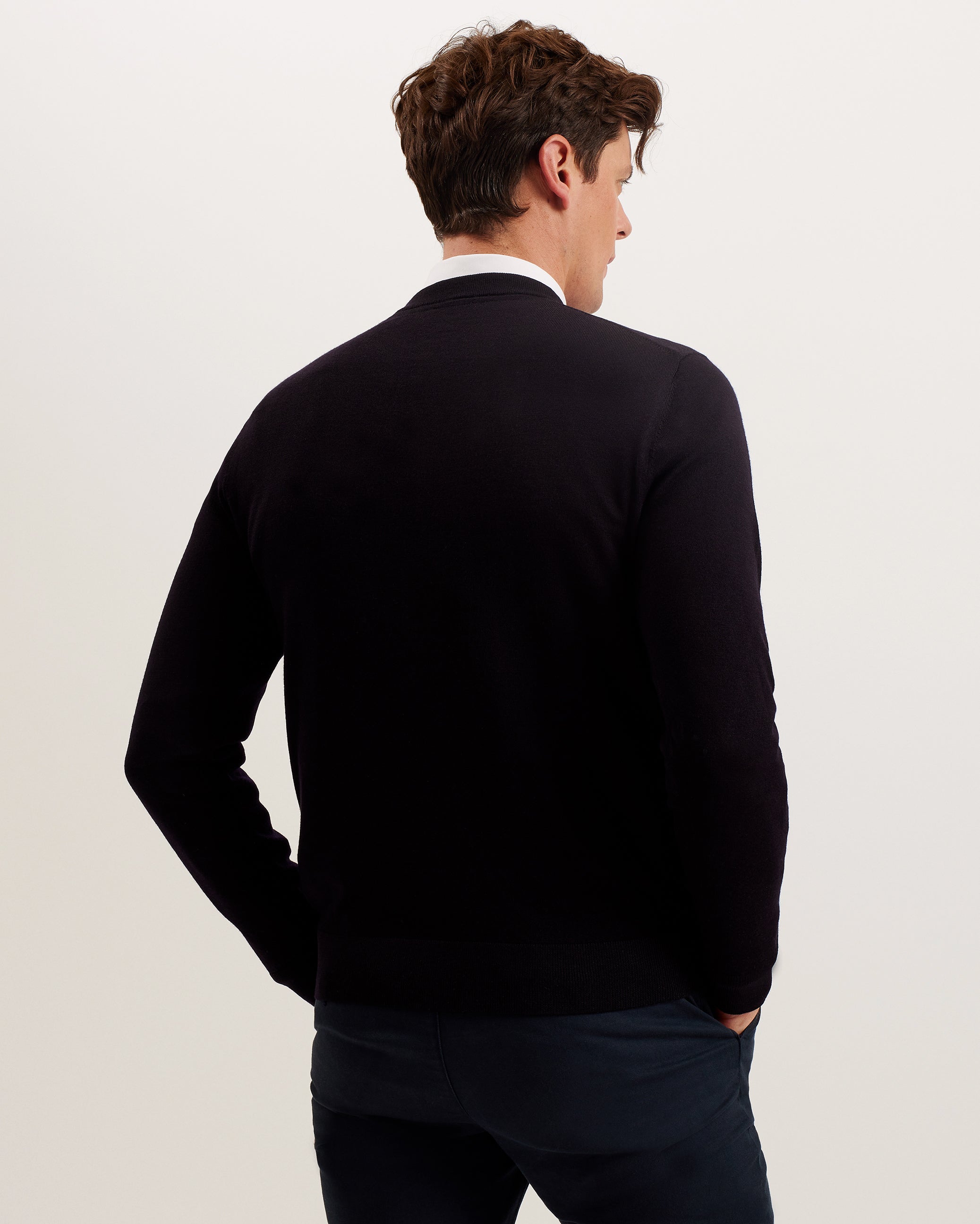 Liblo Ls Merino Branded Crew Neck Navy