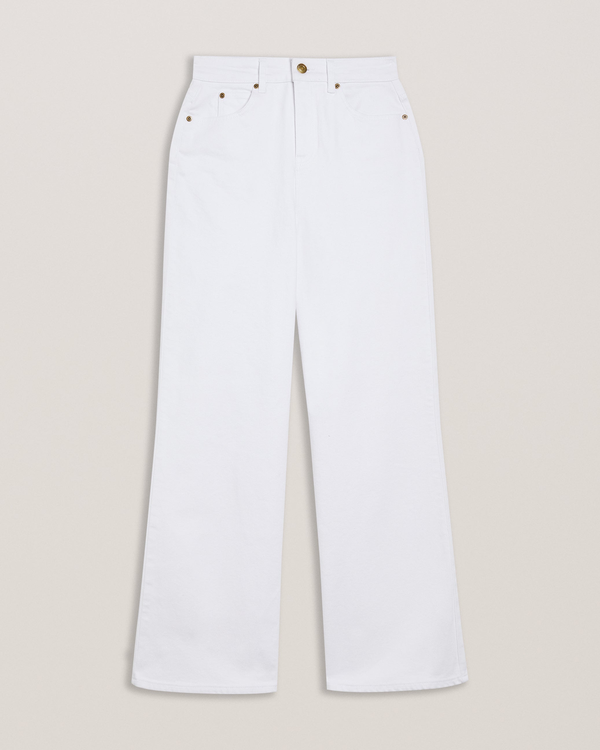 Darhla High Rise Wide Leg Jeans White