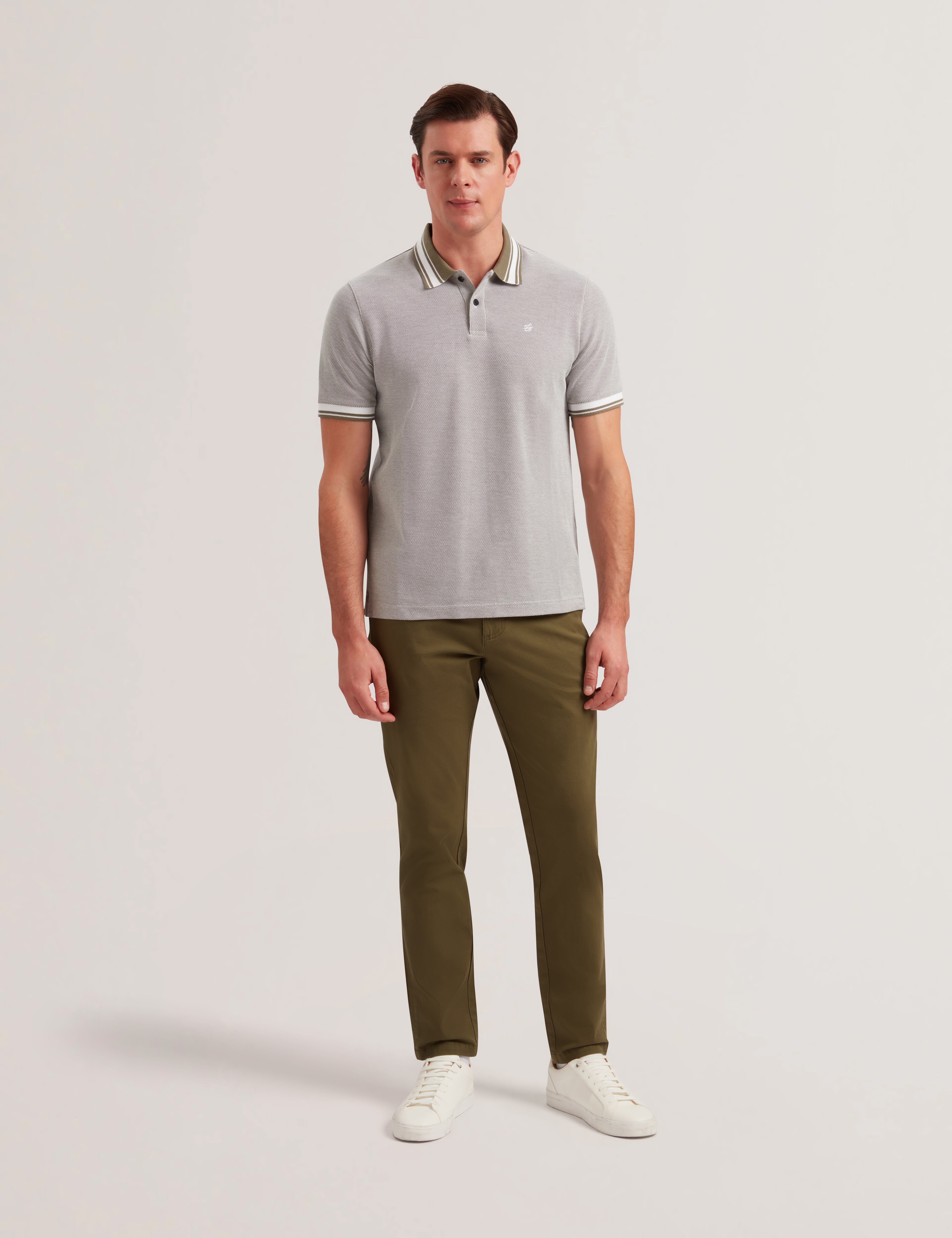 Phenes Ss Regular Fit Textured Polo Olive