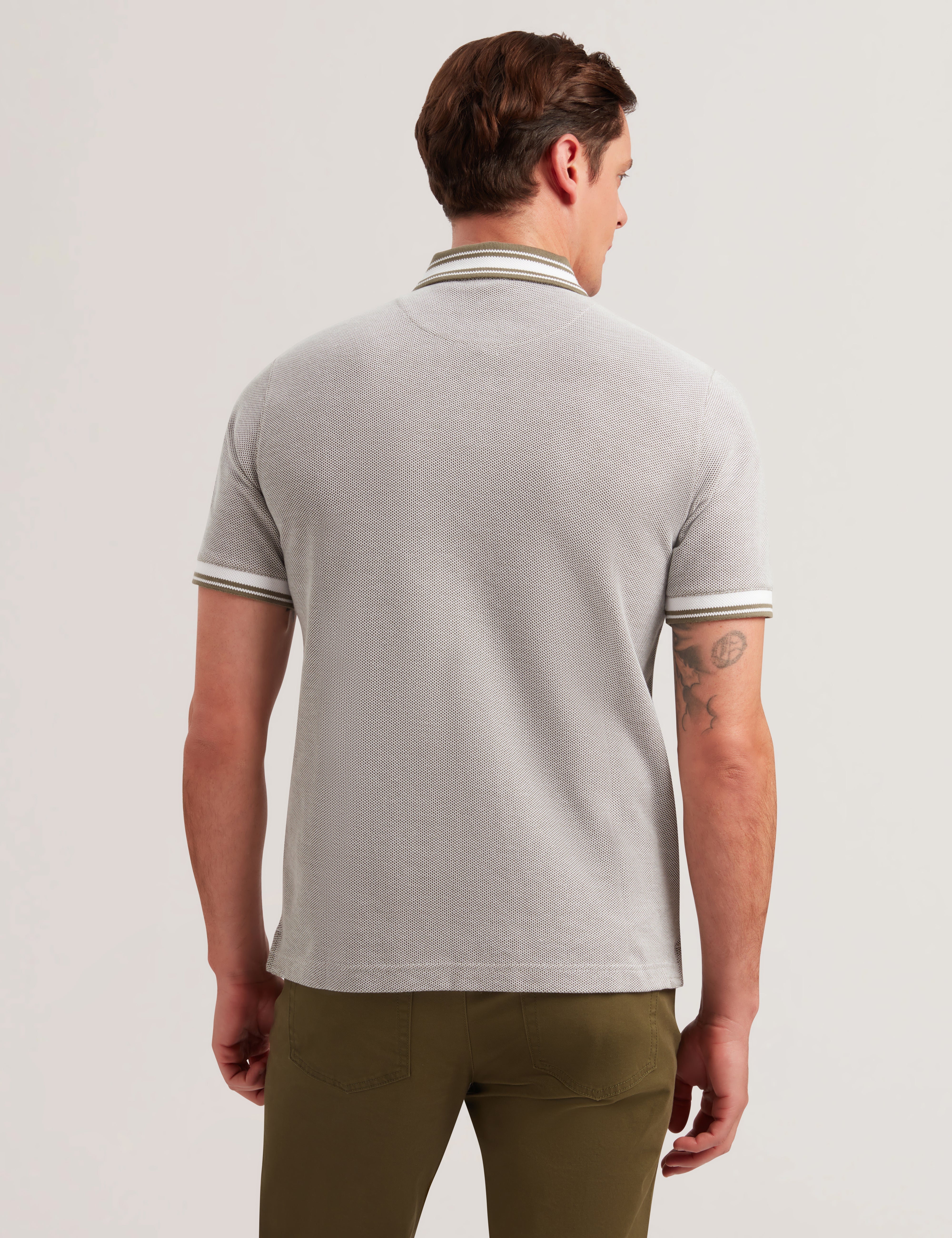 Phenes Ss Regular Fit Textured Polo Olive