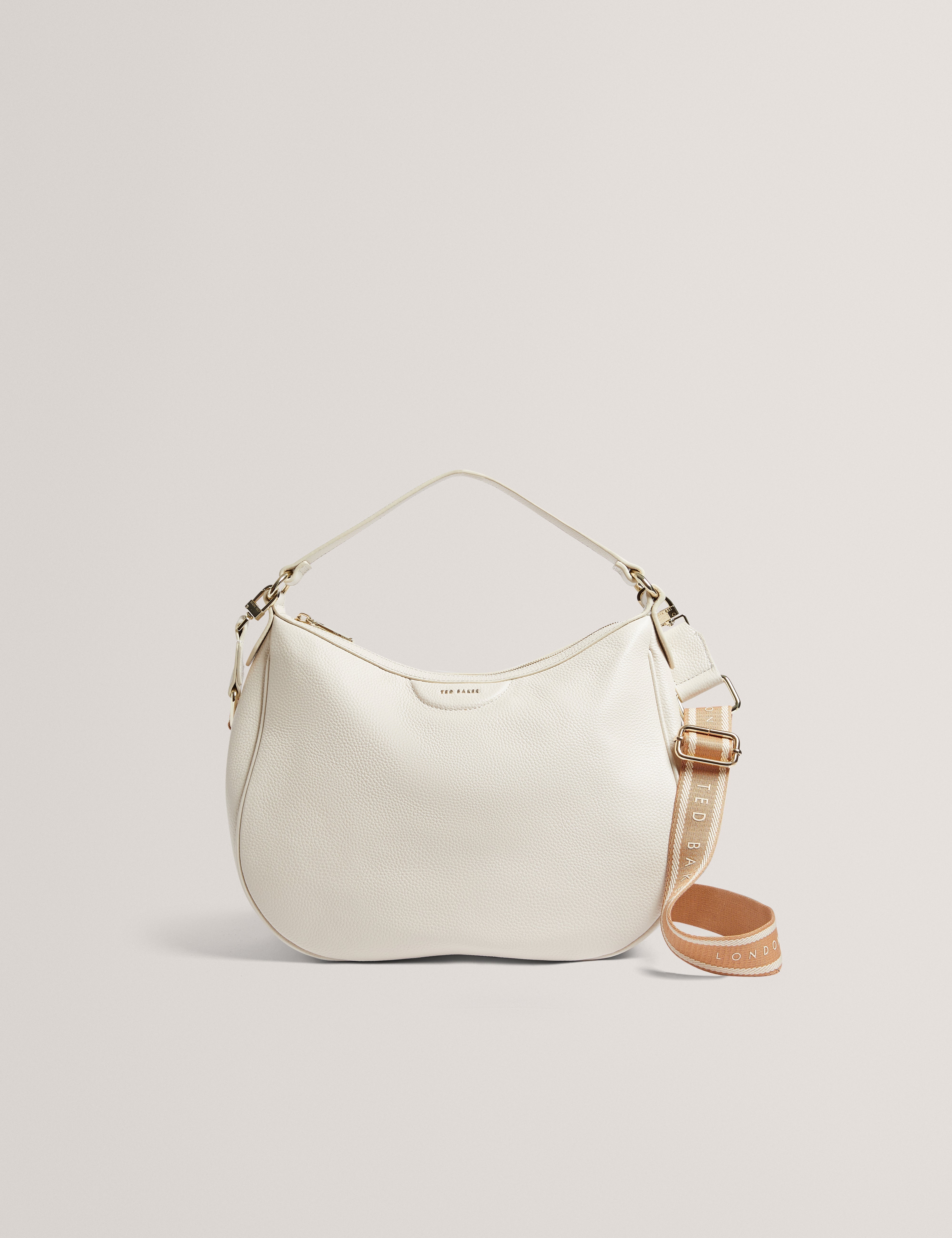 Esiah Webbing Slouchy Leather Hobo B Ecru