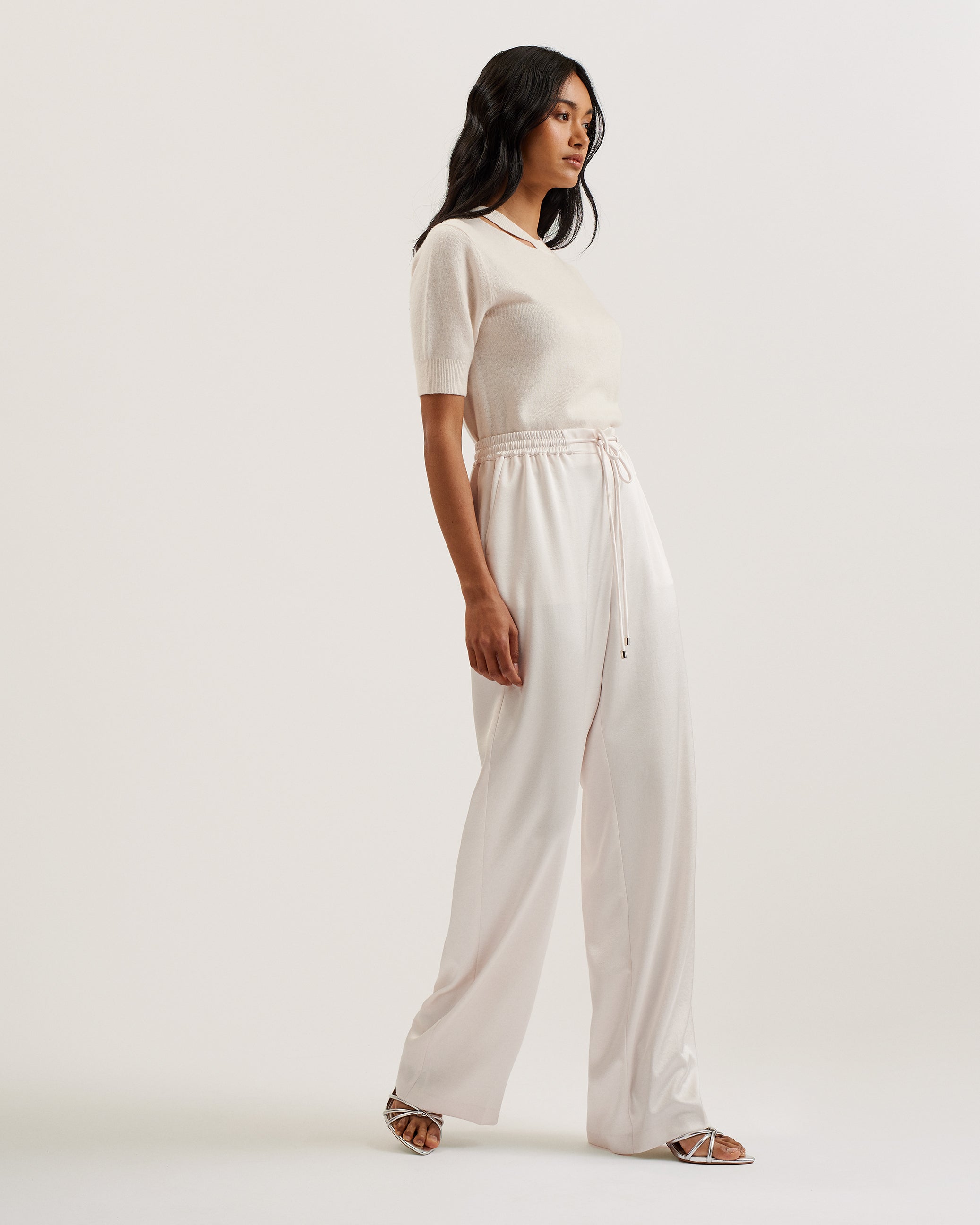 Umaibo Satin Wide Leg Jogger Ivory