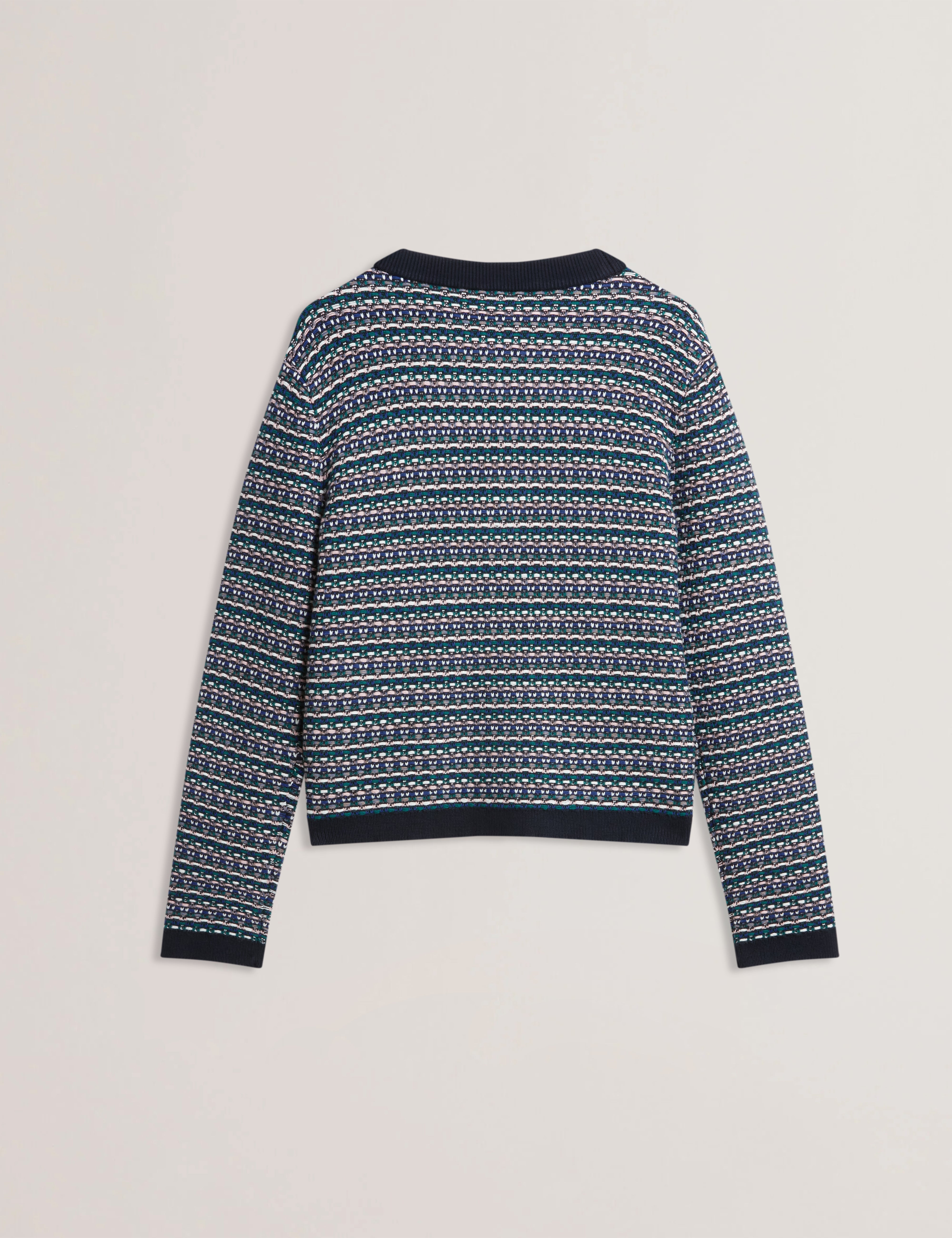 Monice Interest Stitch Knitted Cardigan Navy
