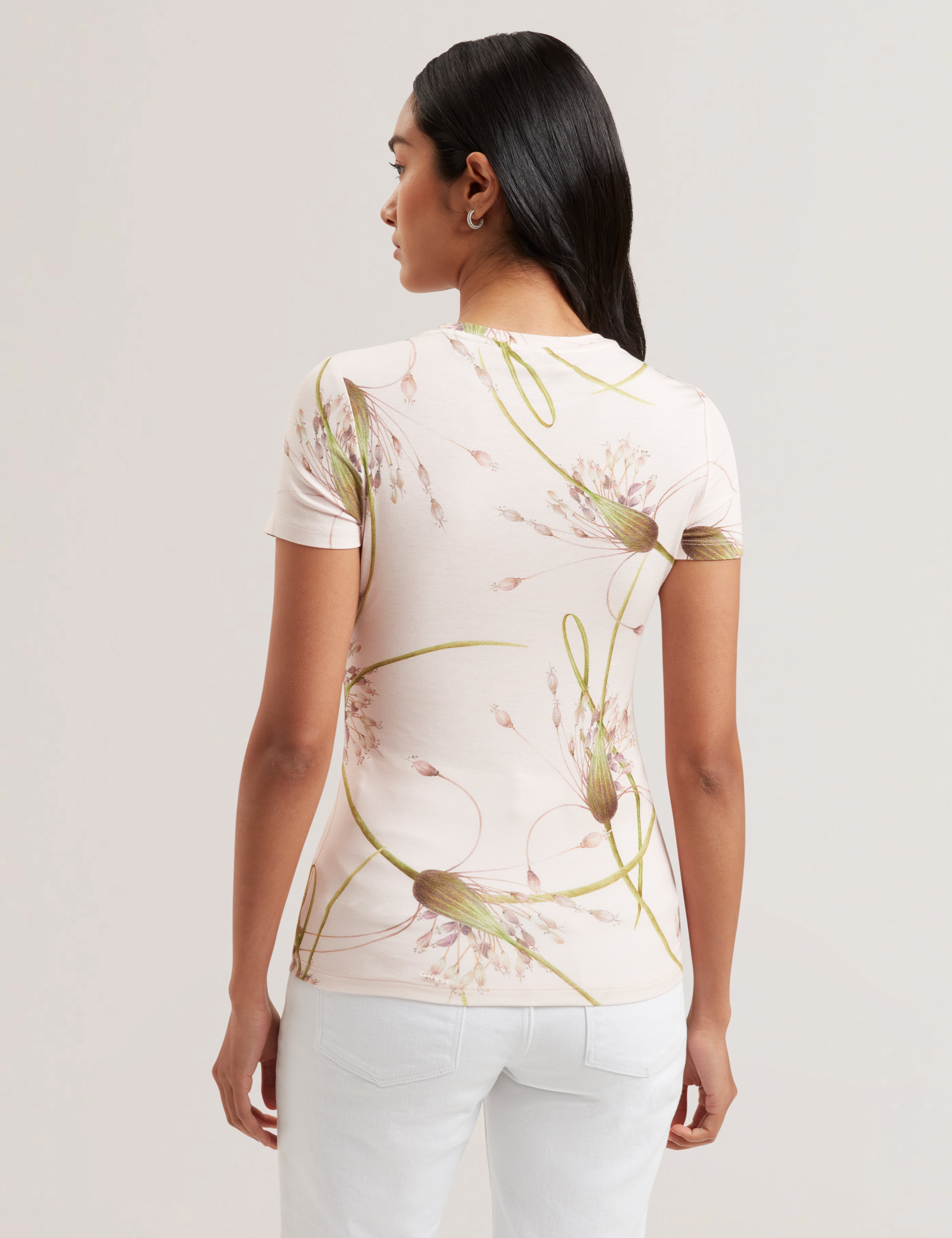 Lexiii Printed Fitted Tee Pink