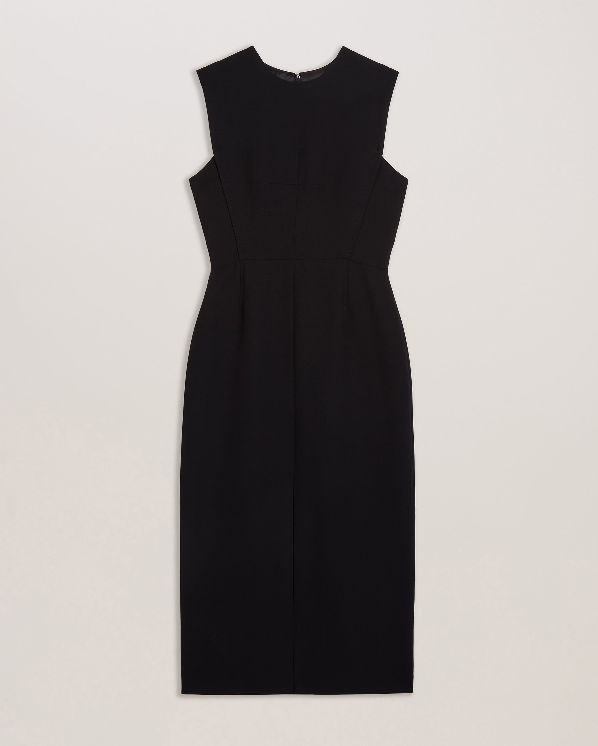 Manabdl Tailored Midi Dress With Front Split Black