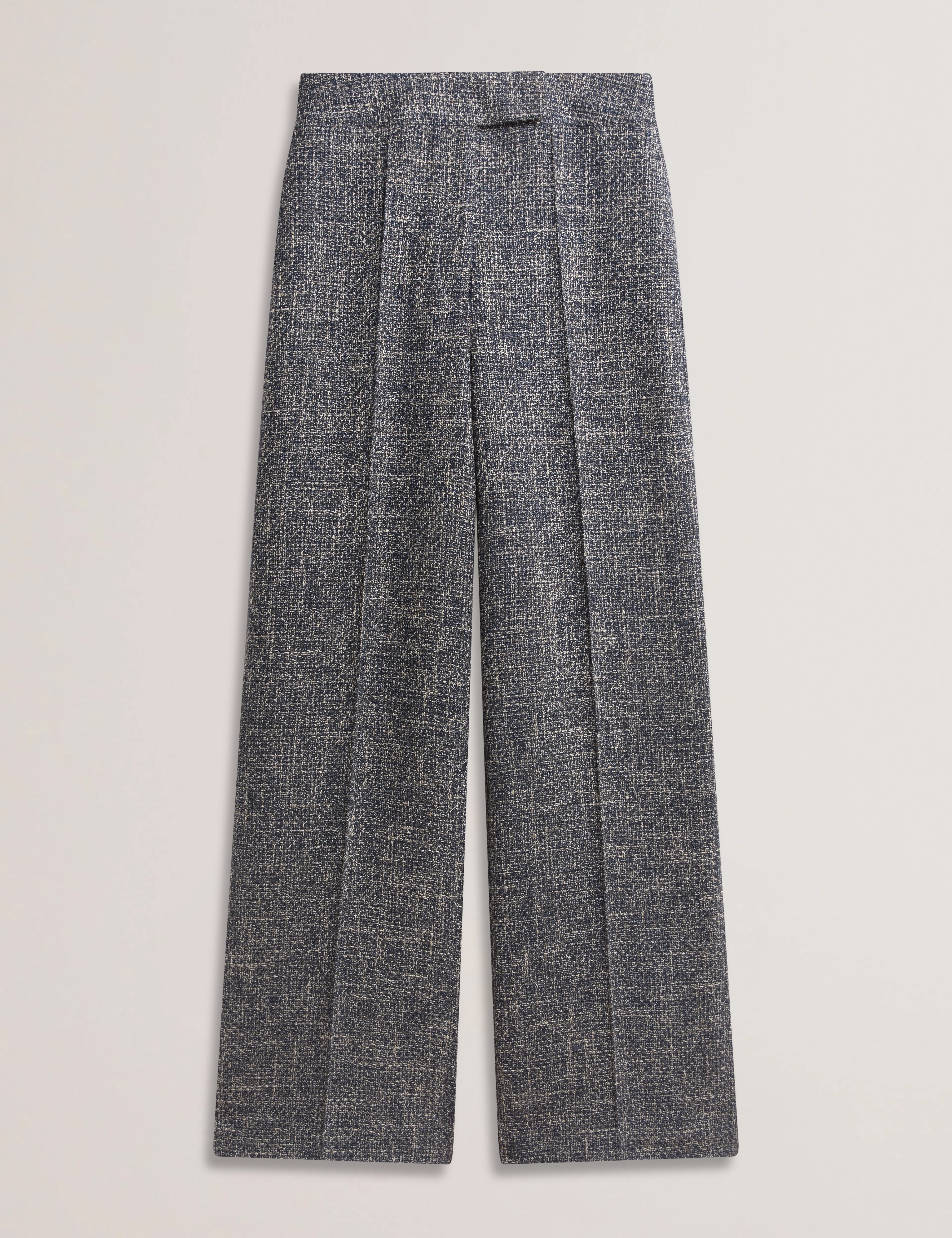 Abiesh Boucle Tailored Wide Leg Trouser Navy