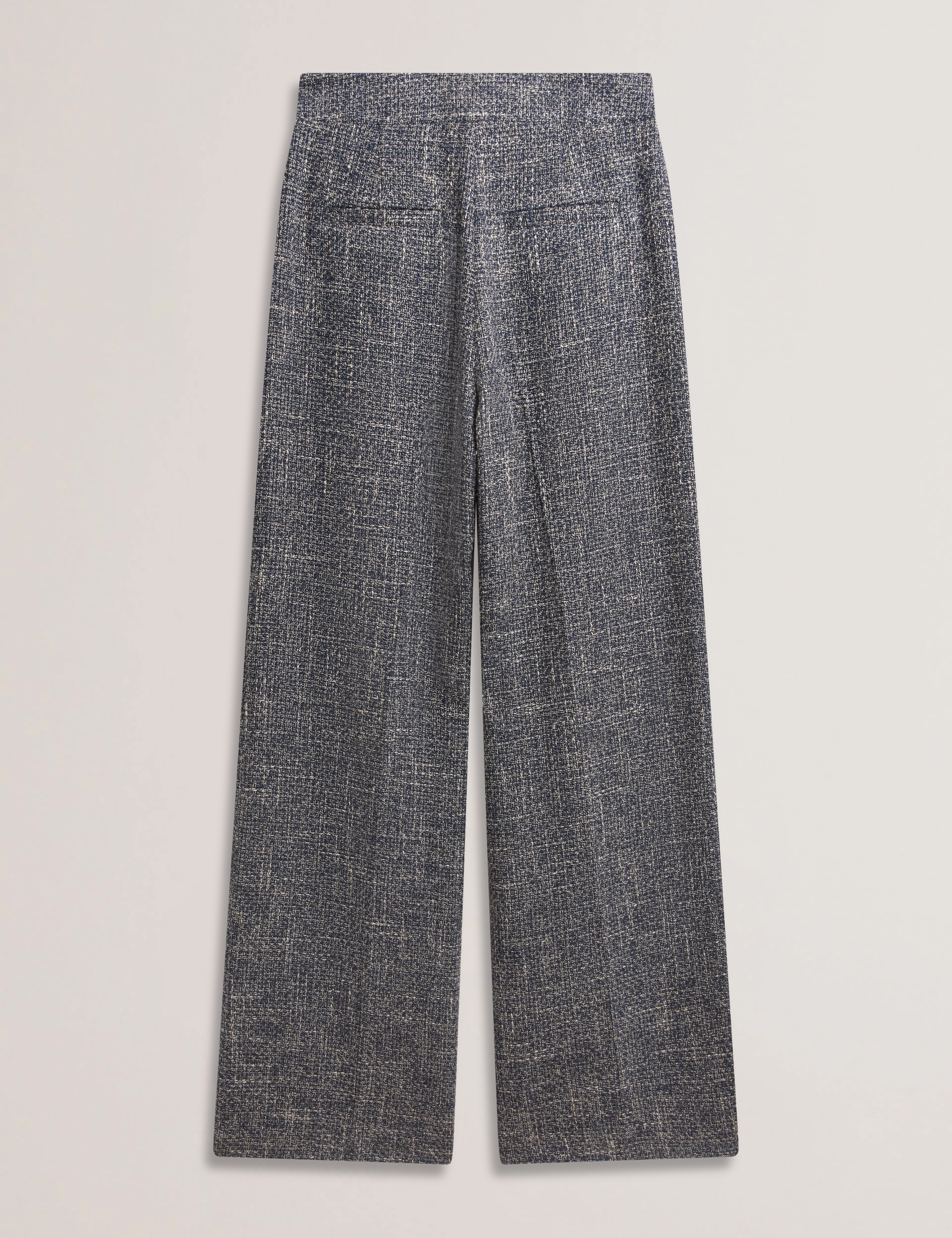 Abiesh Boucle Tailored Wide Leg Trouser Navy