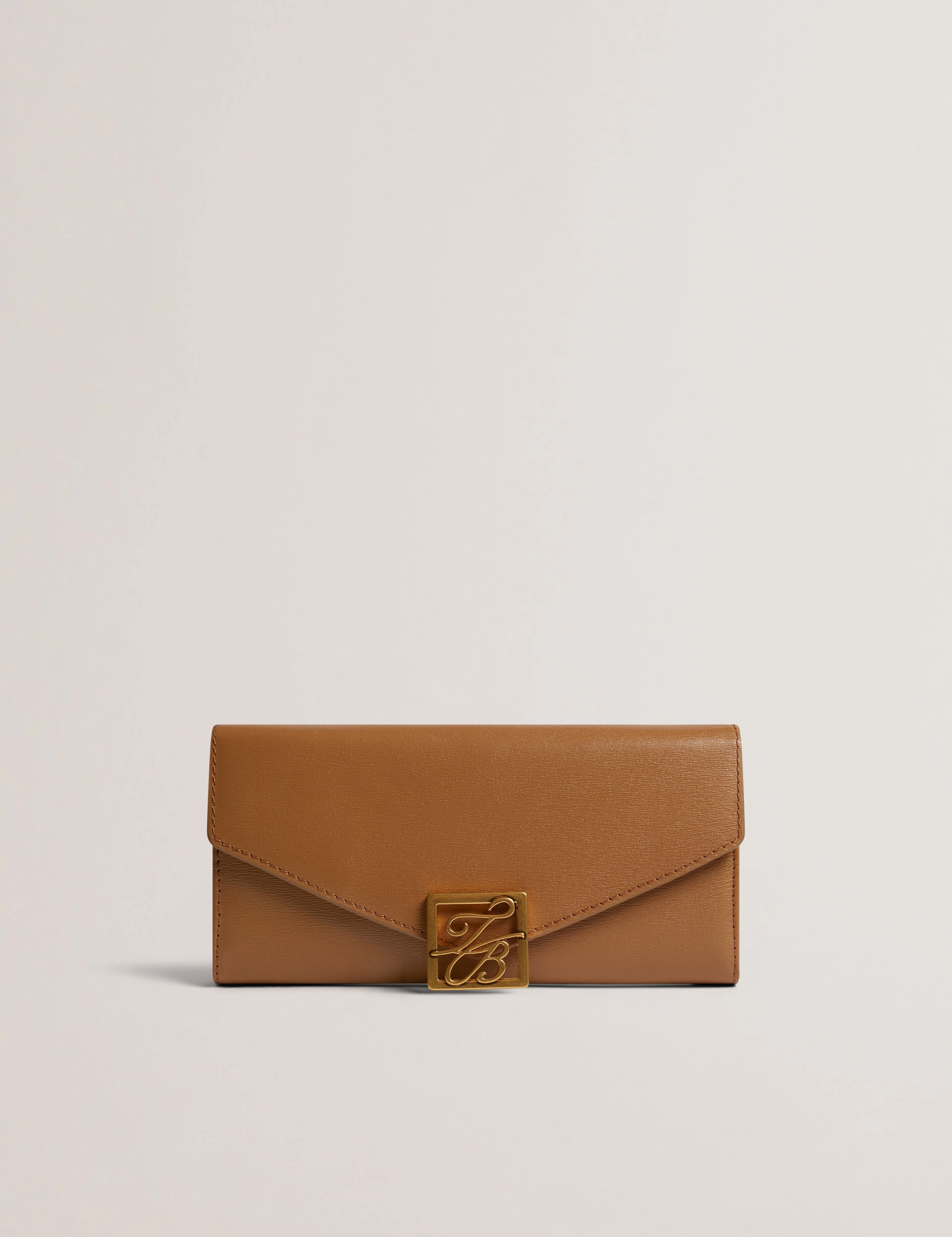 Anisal Tb Detail Large Leather Purse Brown