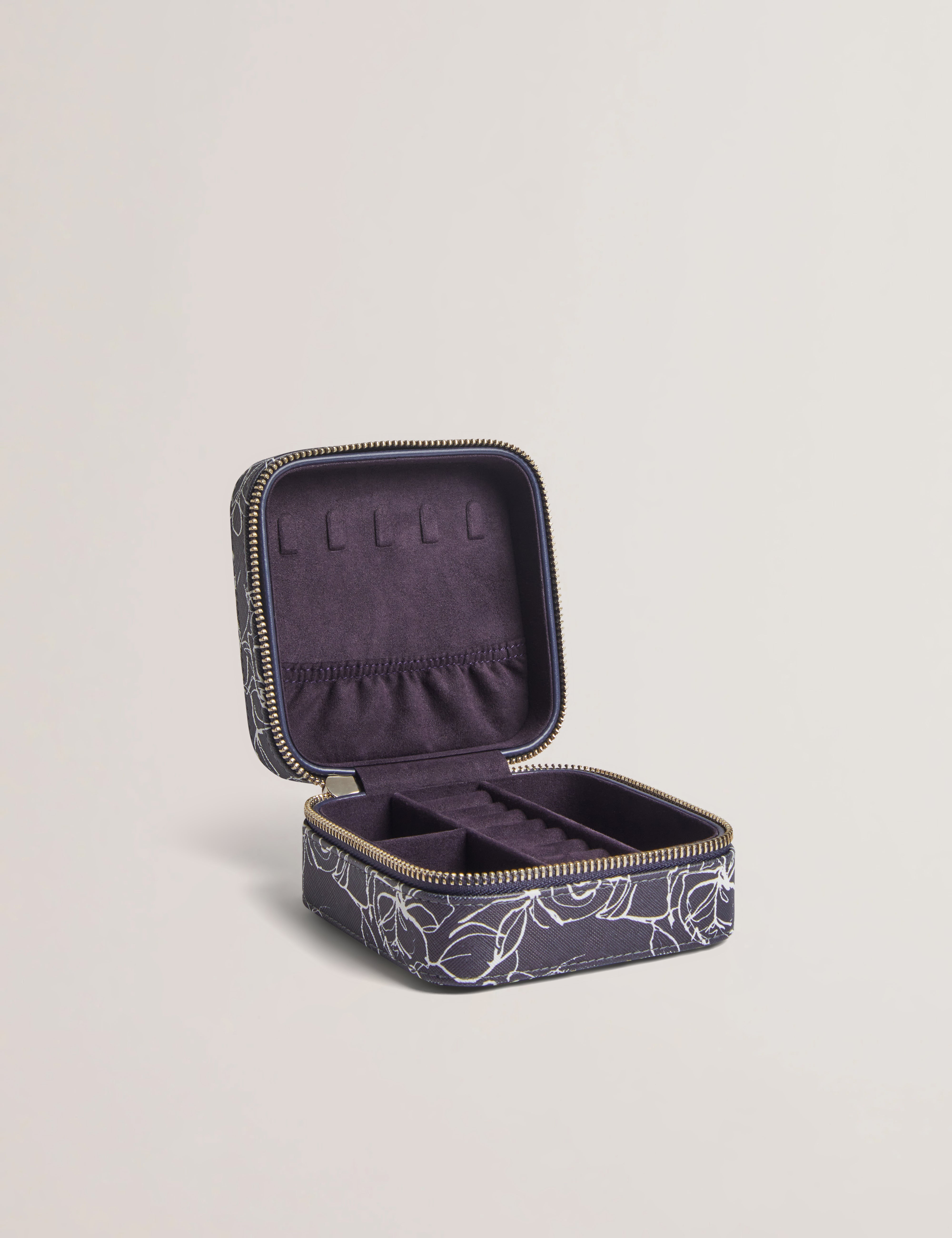 Carolls Linear Rose Jewellery Case Navy