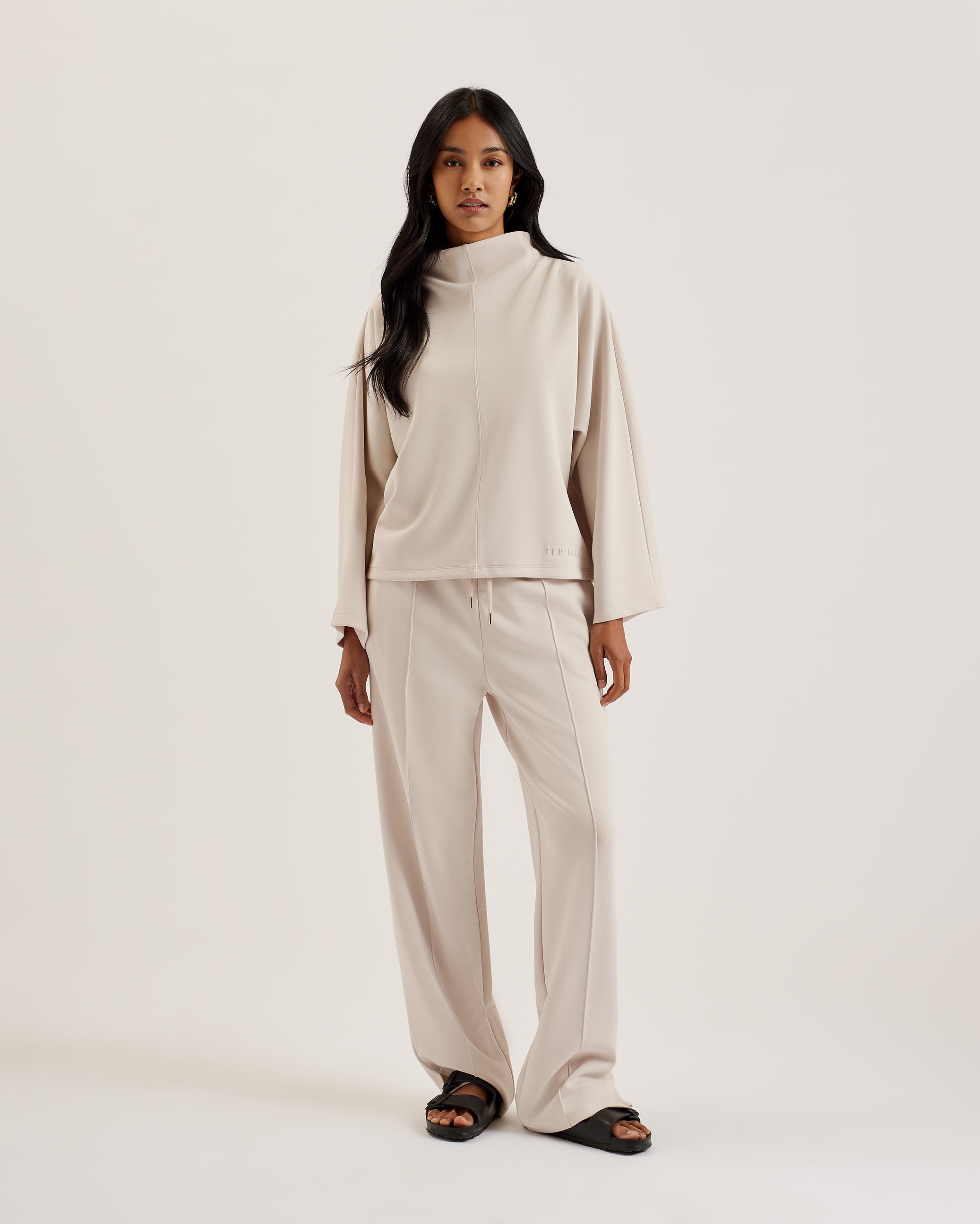 Nowelll Cupro Split Hem Jogger Ivory