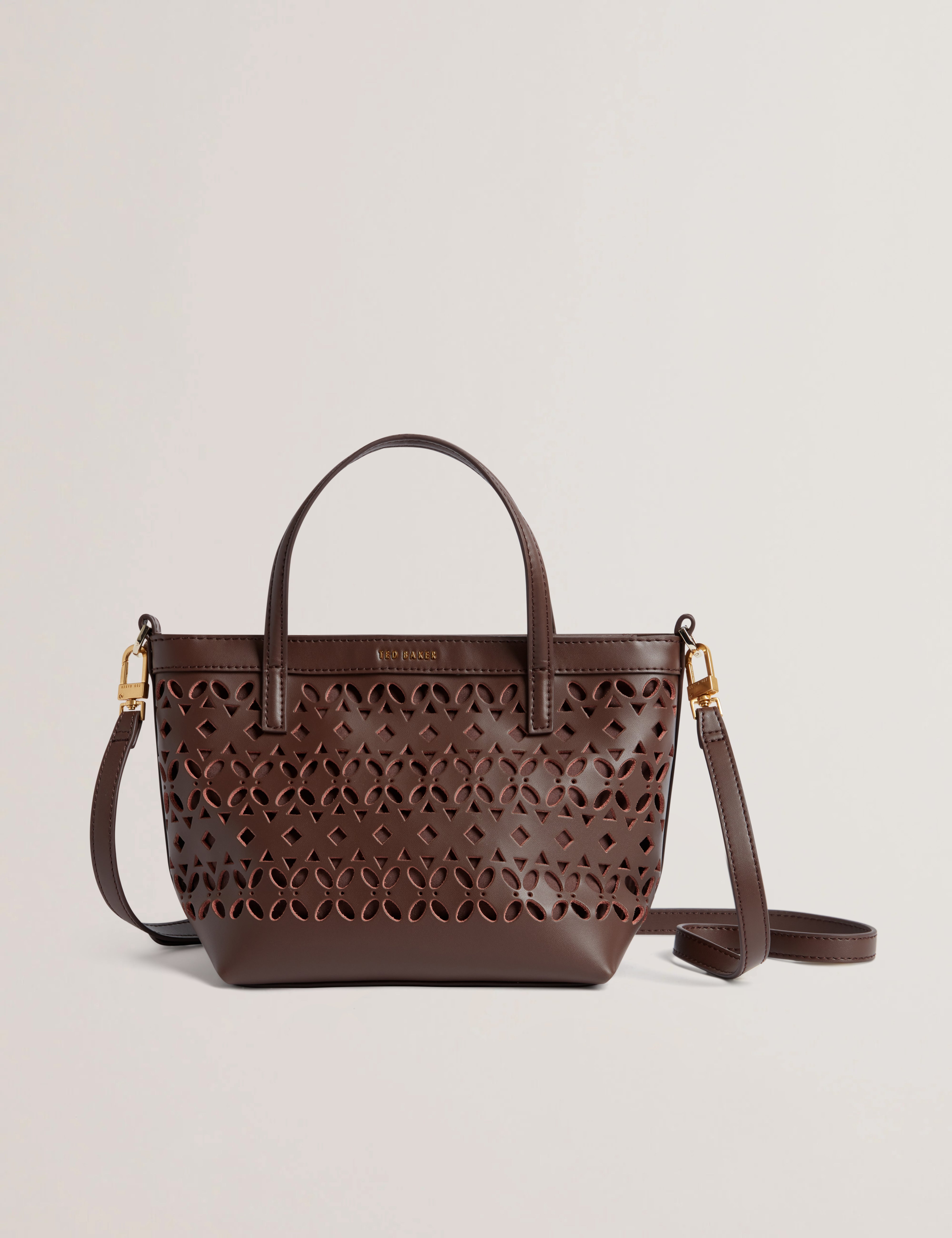 Lissann Laser-Cut Mini Shopper Dk-Brown