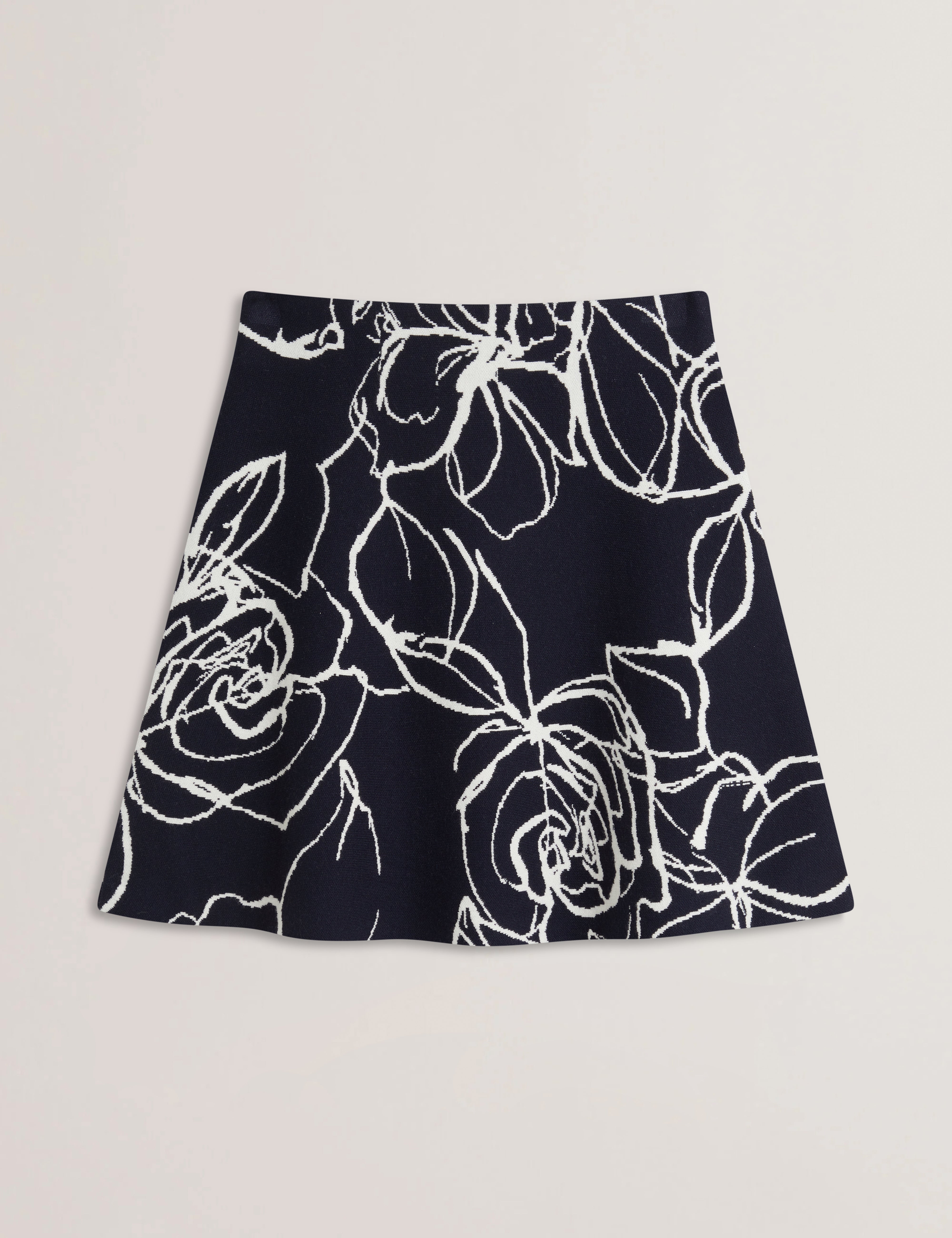 تنورة قصيرة من Aurbrry Jacquard Knit باللون الأزرق الداكن