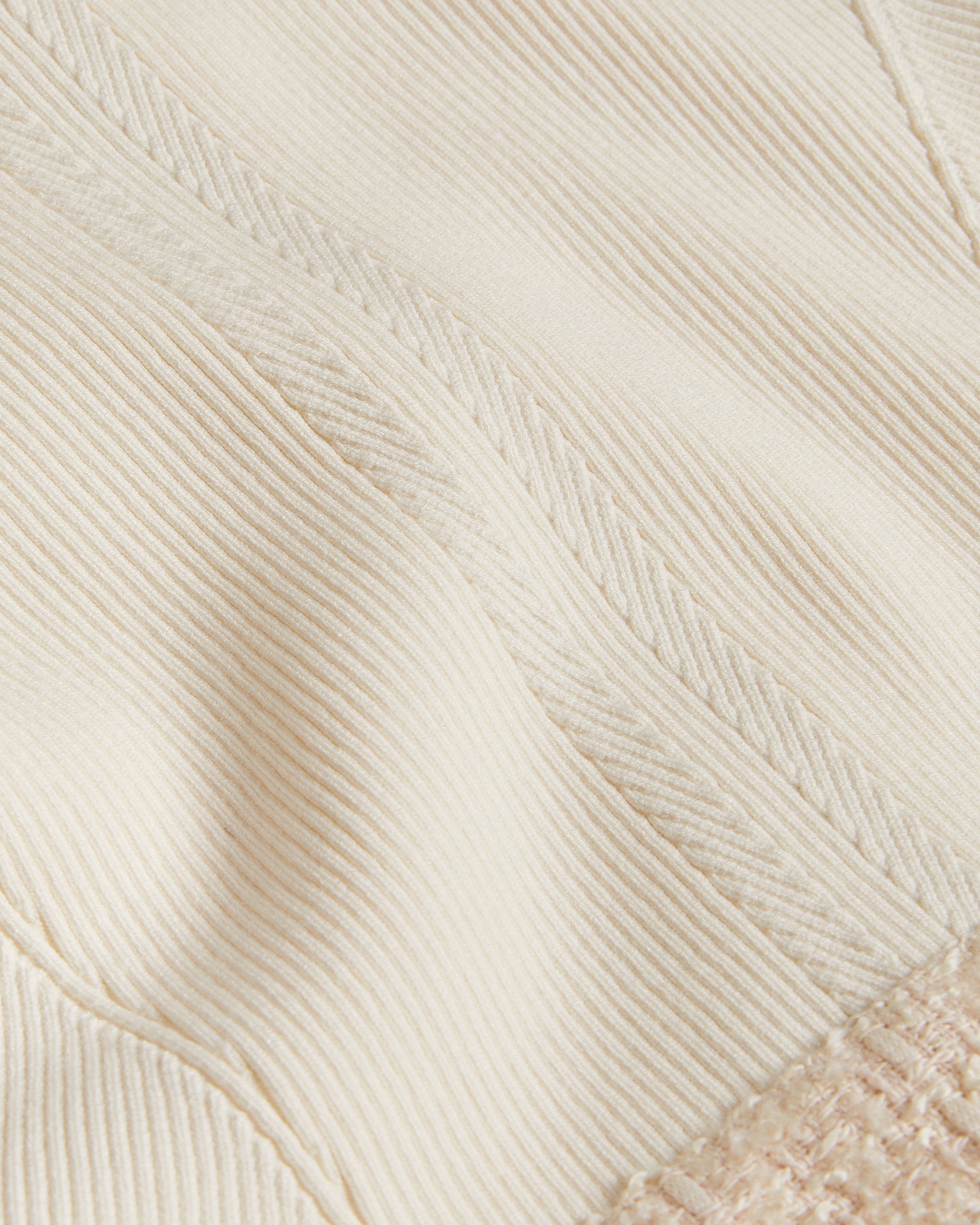 Morim Knit Bodice Boucle Midi Skirt With Side Ivory
