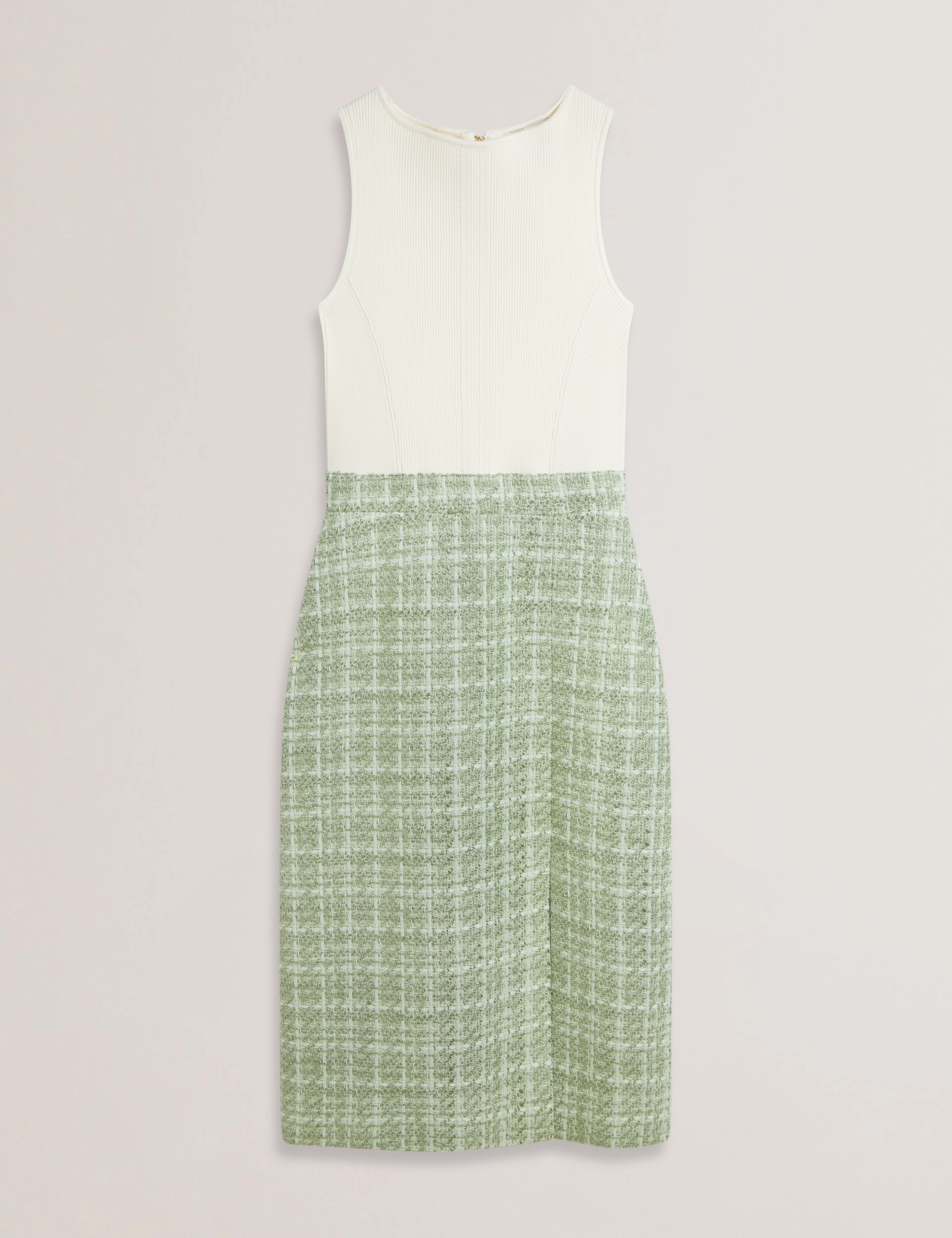 Morim Knit Bodice Boucle Midi Skirt Lt-Green