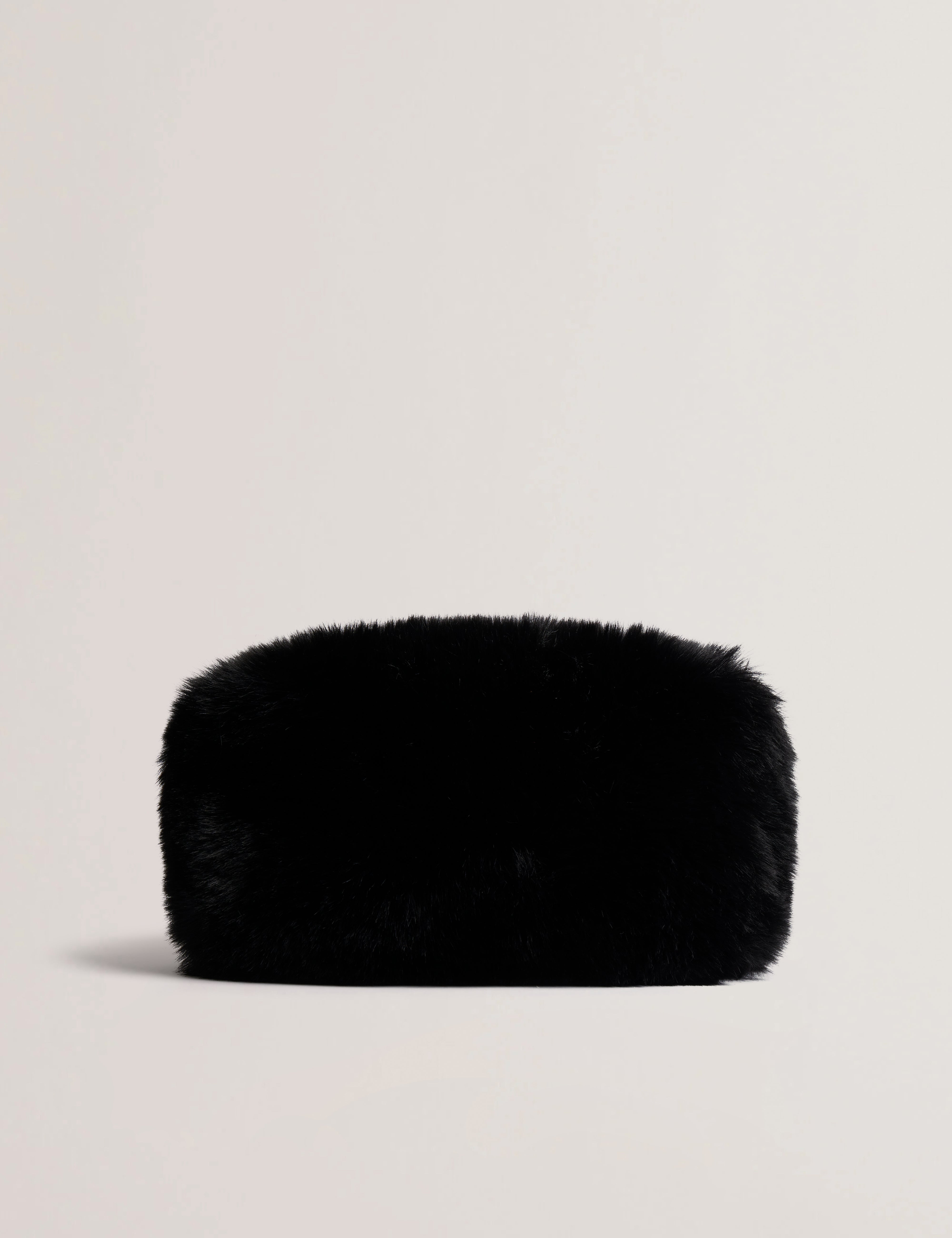 Furie Faux Fur Chain Shoulder Bag Black