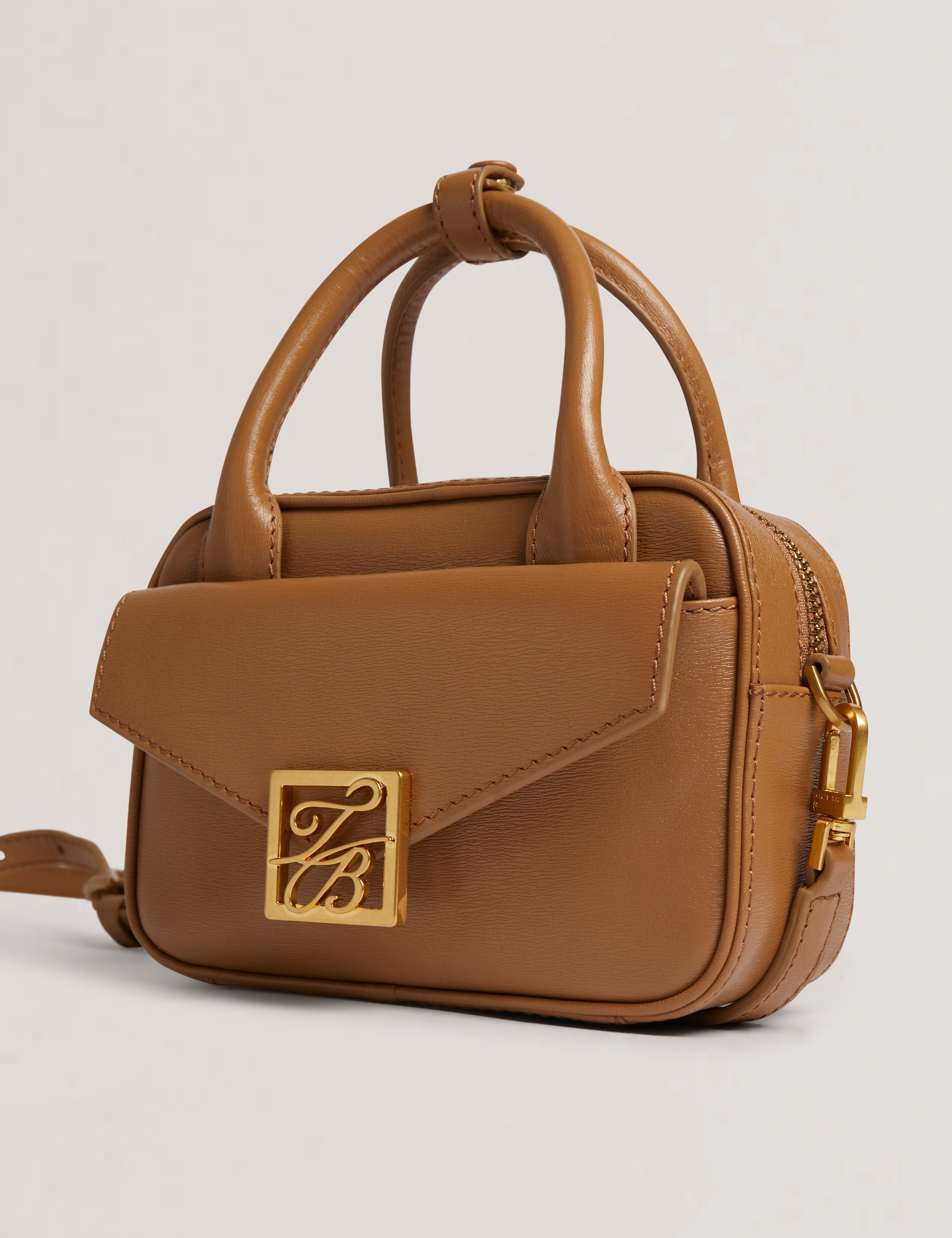Anibell Tb Detail Mini Leather Crossbody Bag Brown