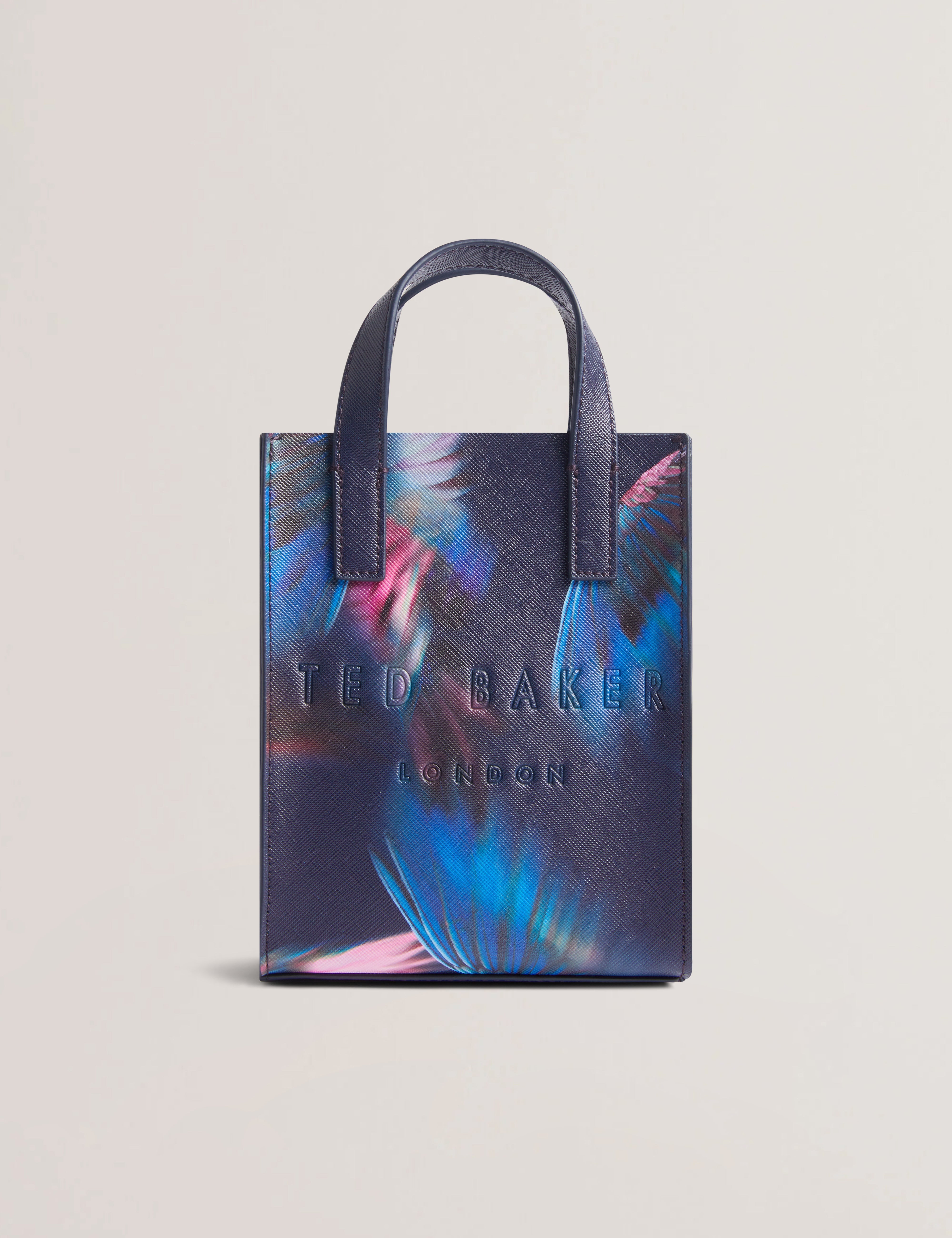 Feacon Feather Print Mini Icon Bag Navy
