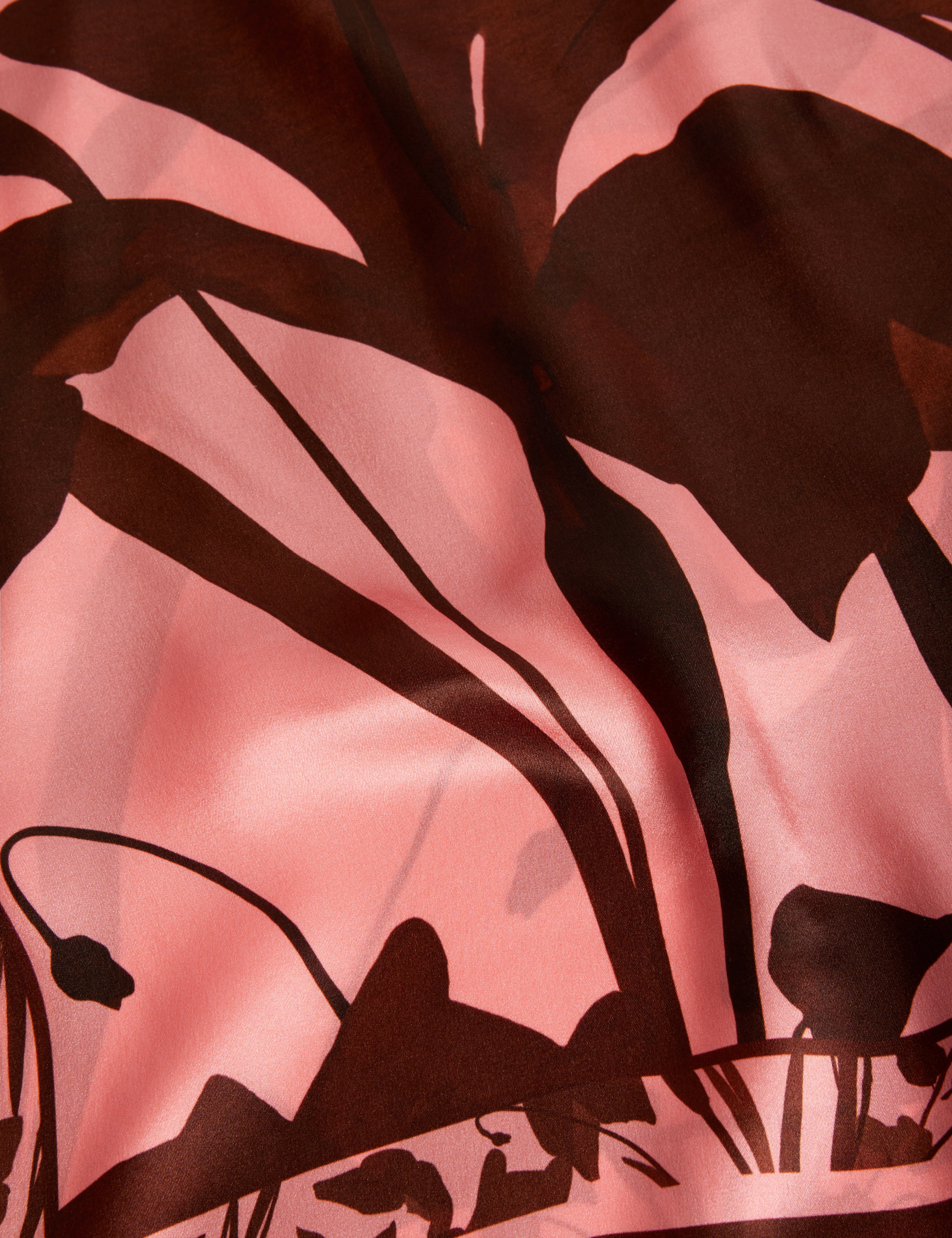 كيلييي وشاح وردي بتصميم مربع ونقشة فلورال 90x90 سم