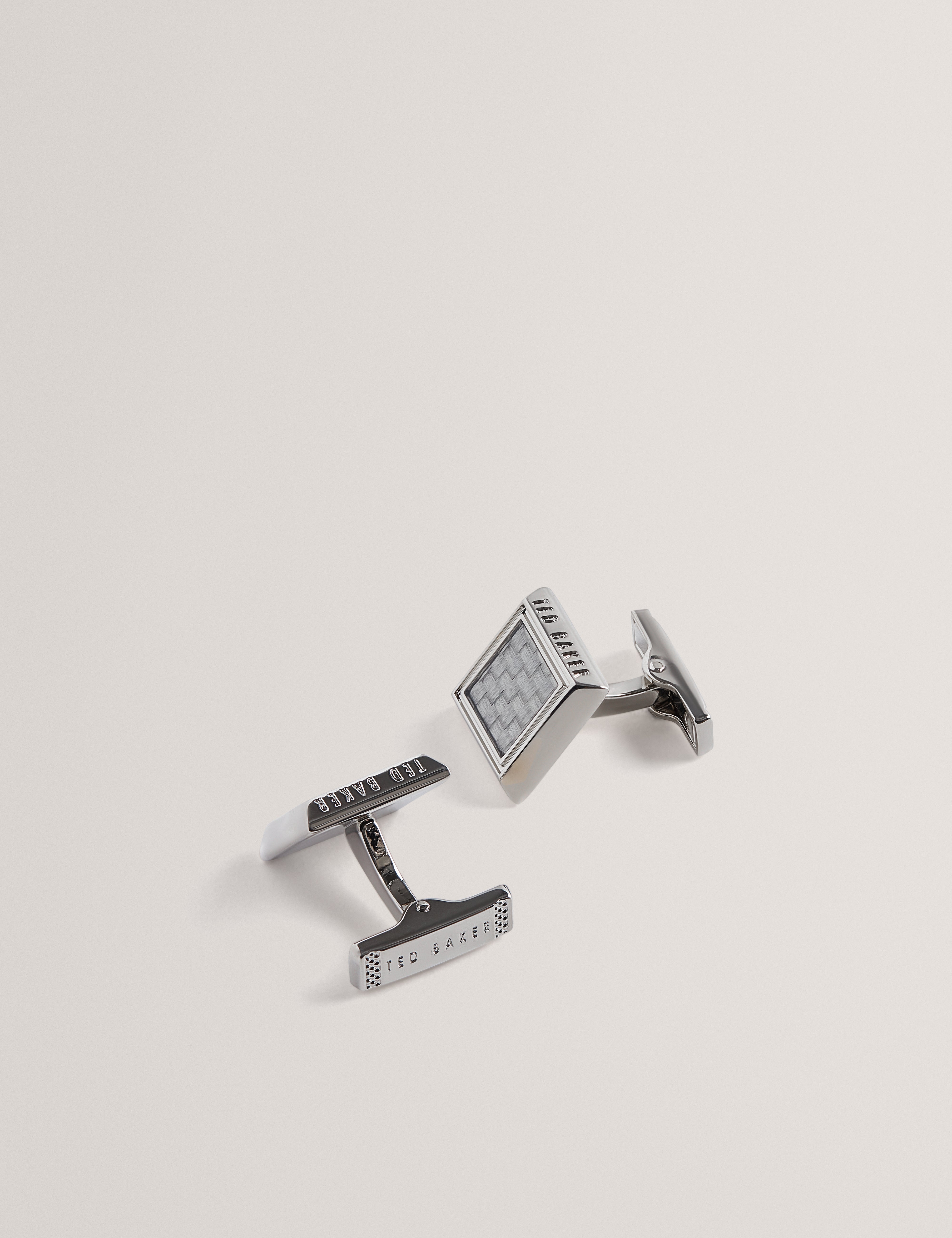 Carder Carbon Cufflinks Silver