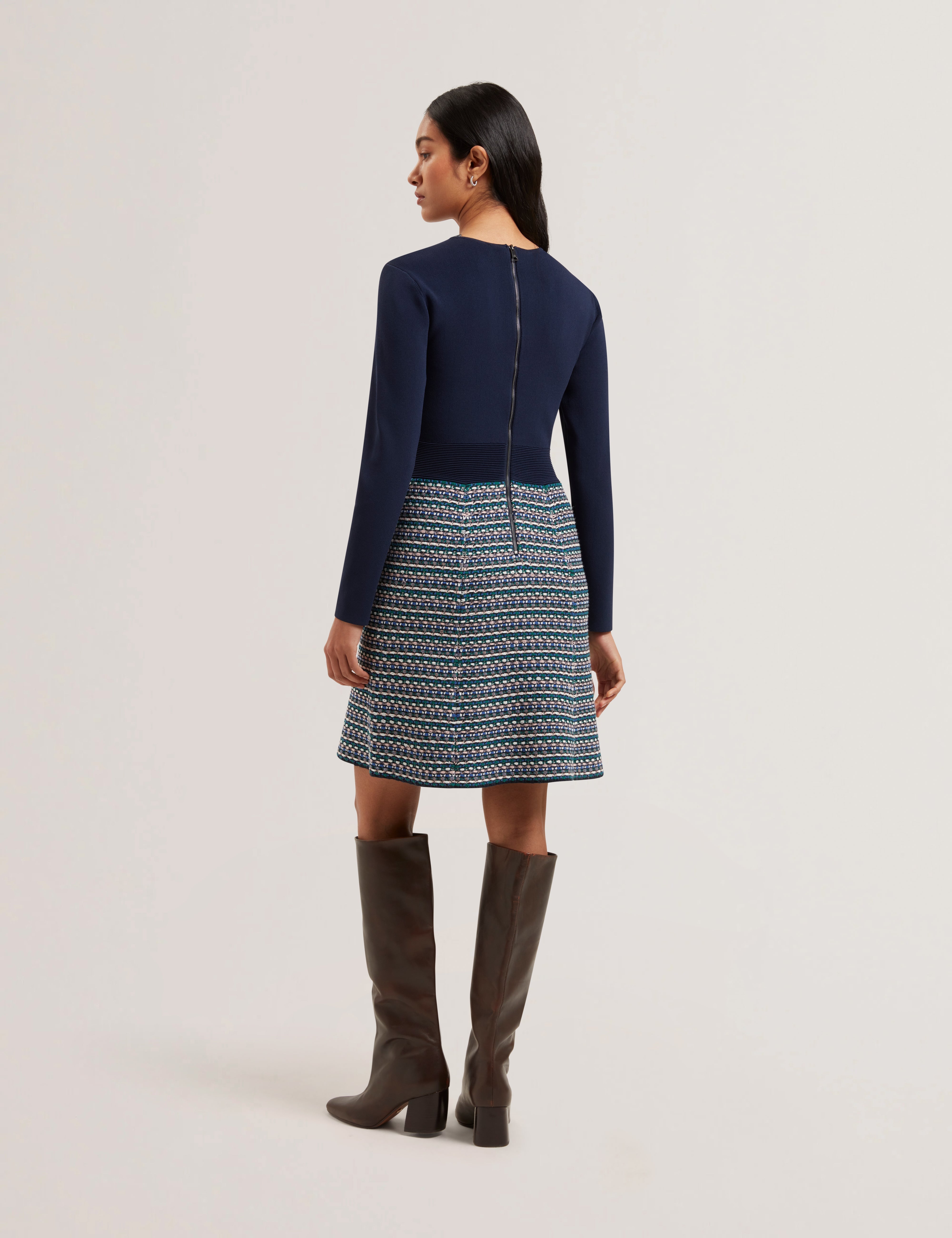 Georgez Interest Skirt Knitted Mini Dress Navy
