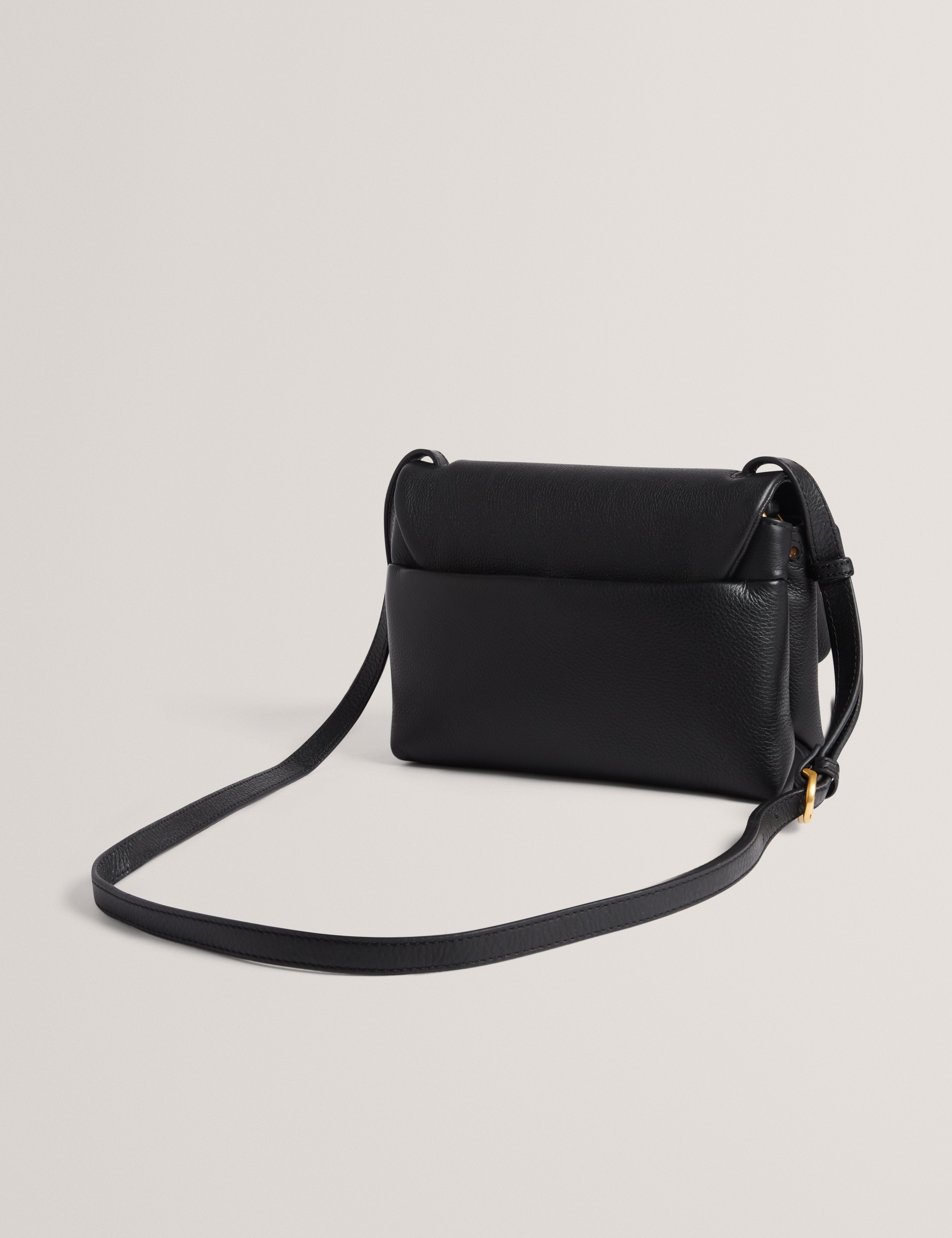 Marrisa Padded Leather Crossbody Bag Black