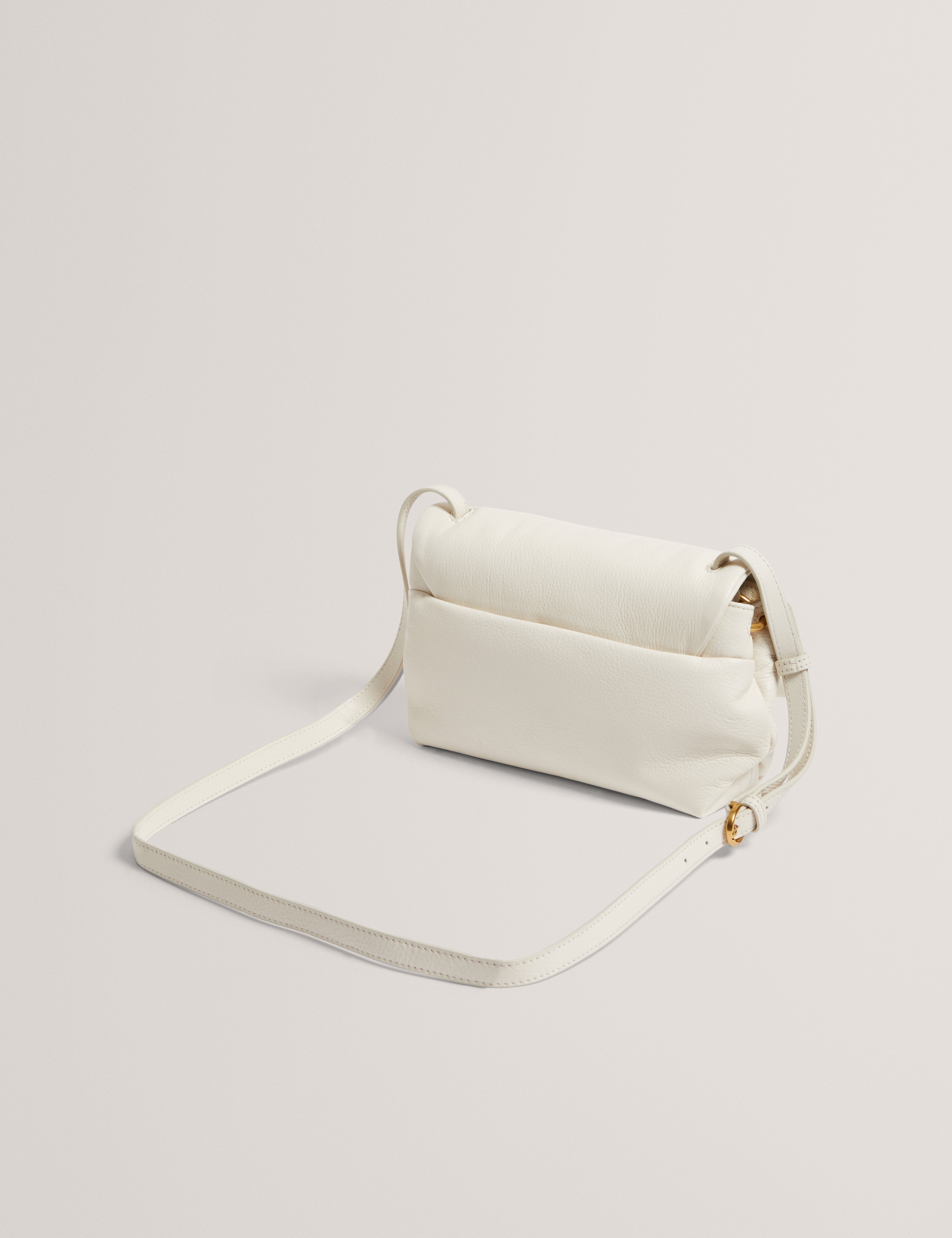 Marrisa Padded Leather Crossbody Bag Ecru