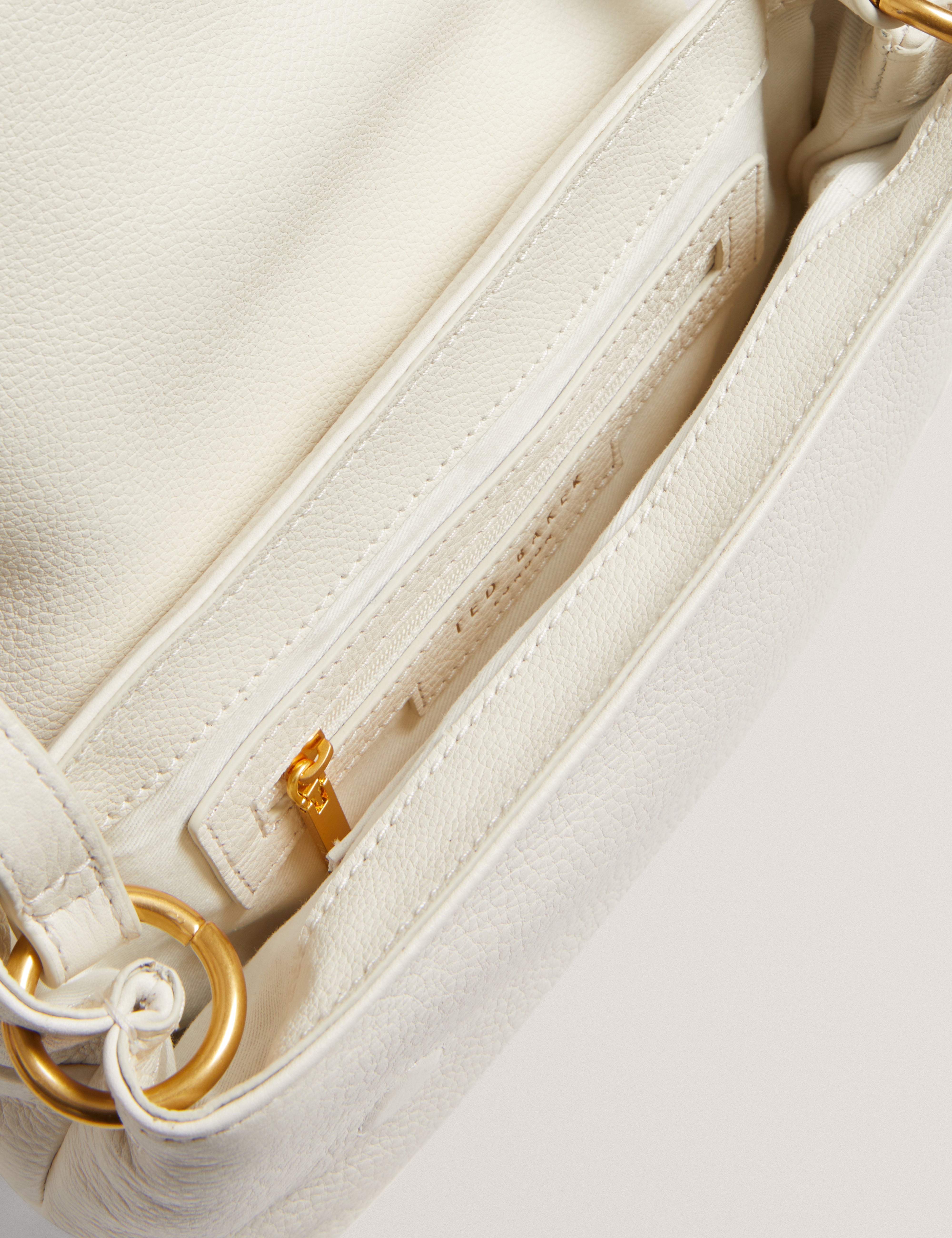 Marrisa Padded Leather Crossbody Bag Ecru