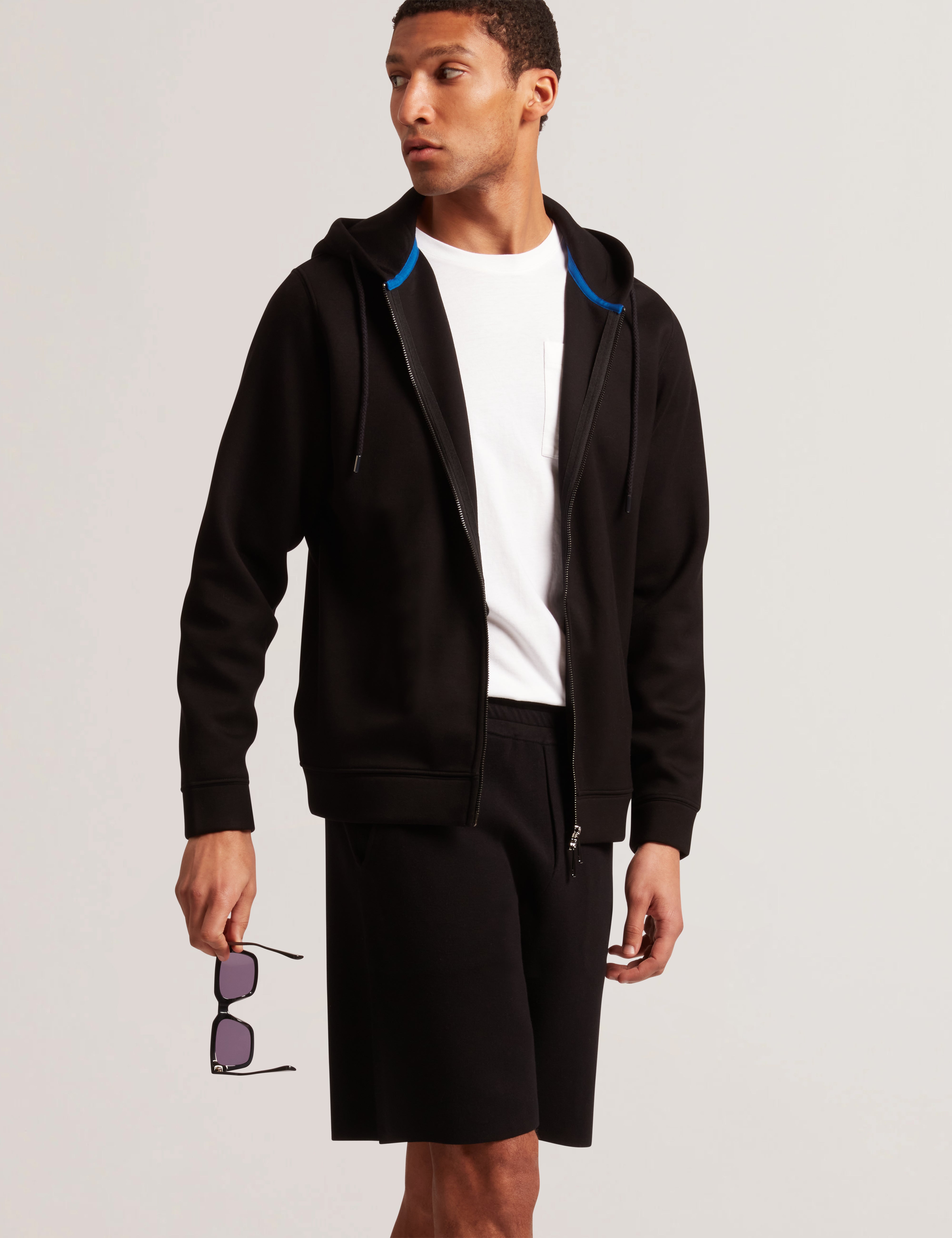 Epio Zip Through Neoprene Hoodie Black