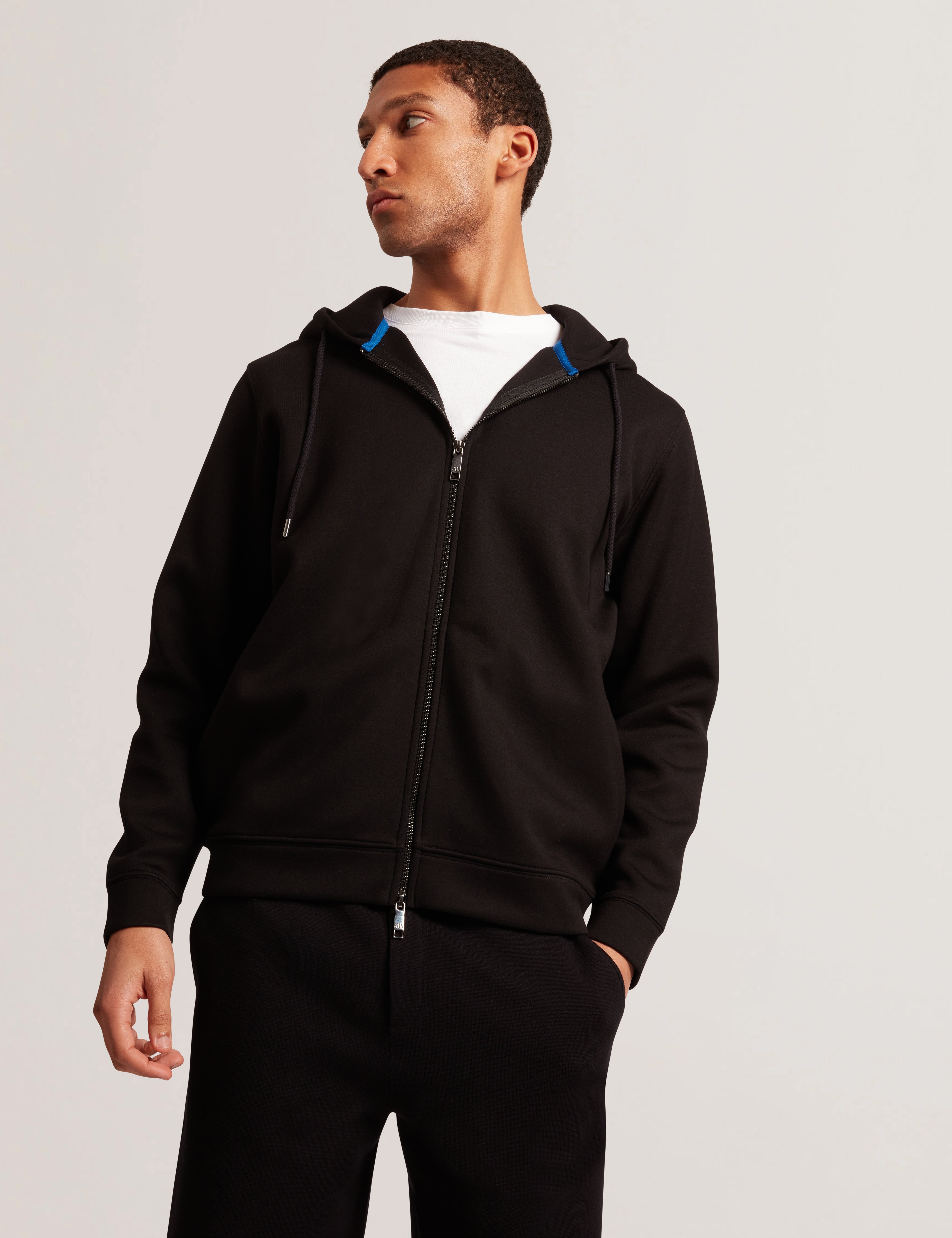Epio Zip Through Neoprene Hoodie Black