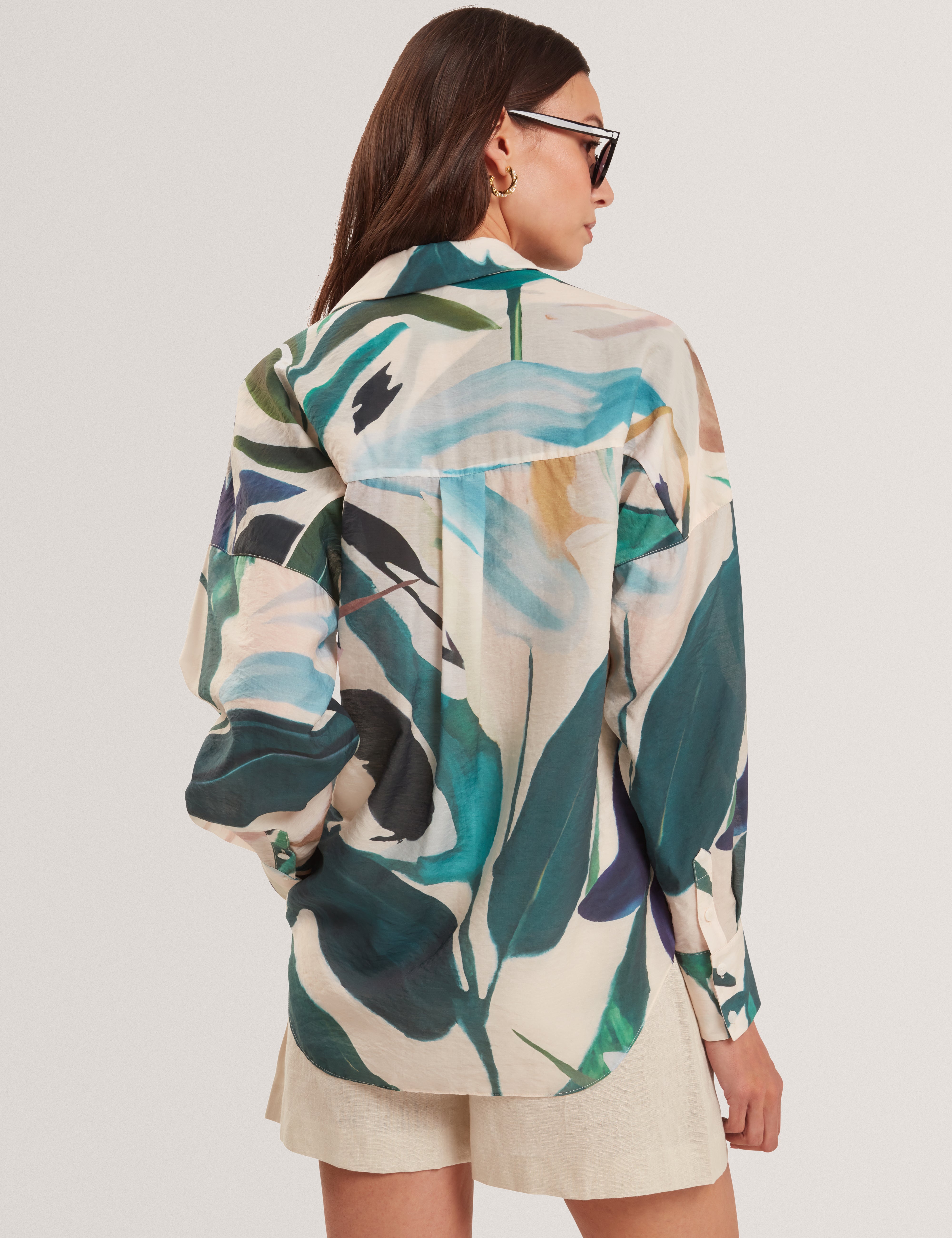 Carlova Printed Oversized Shirt Nude-Pink