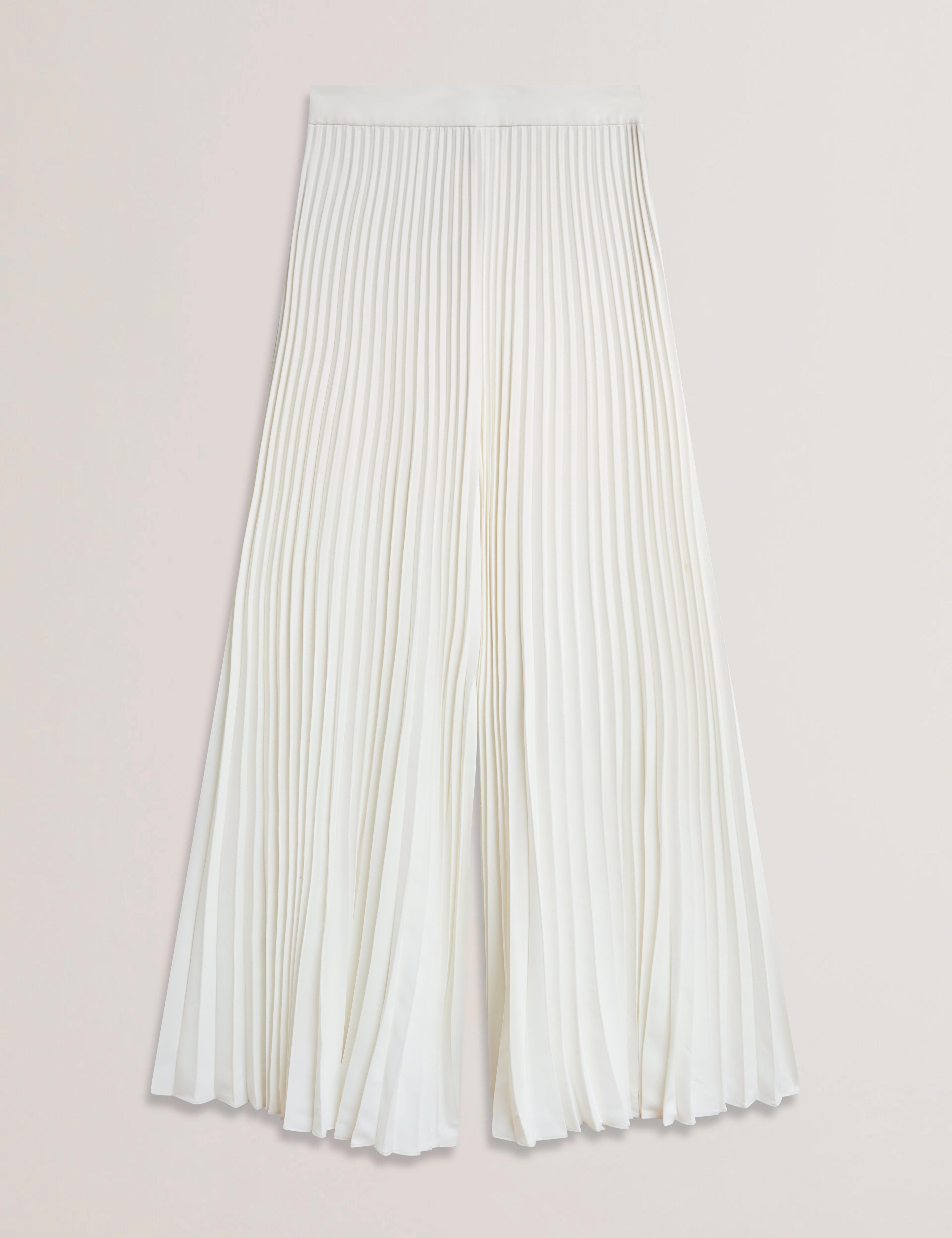 Haryx Pleated Wide Leg Crepe Trouser Ivory