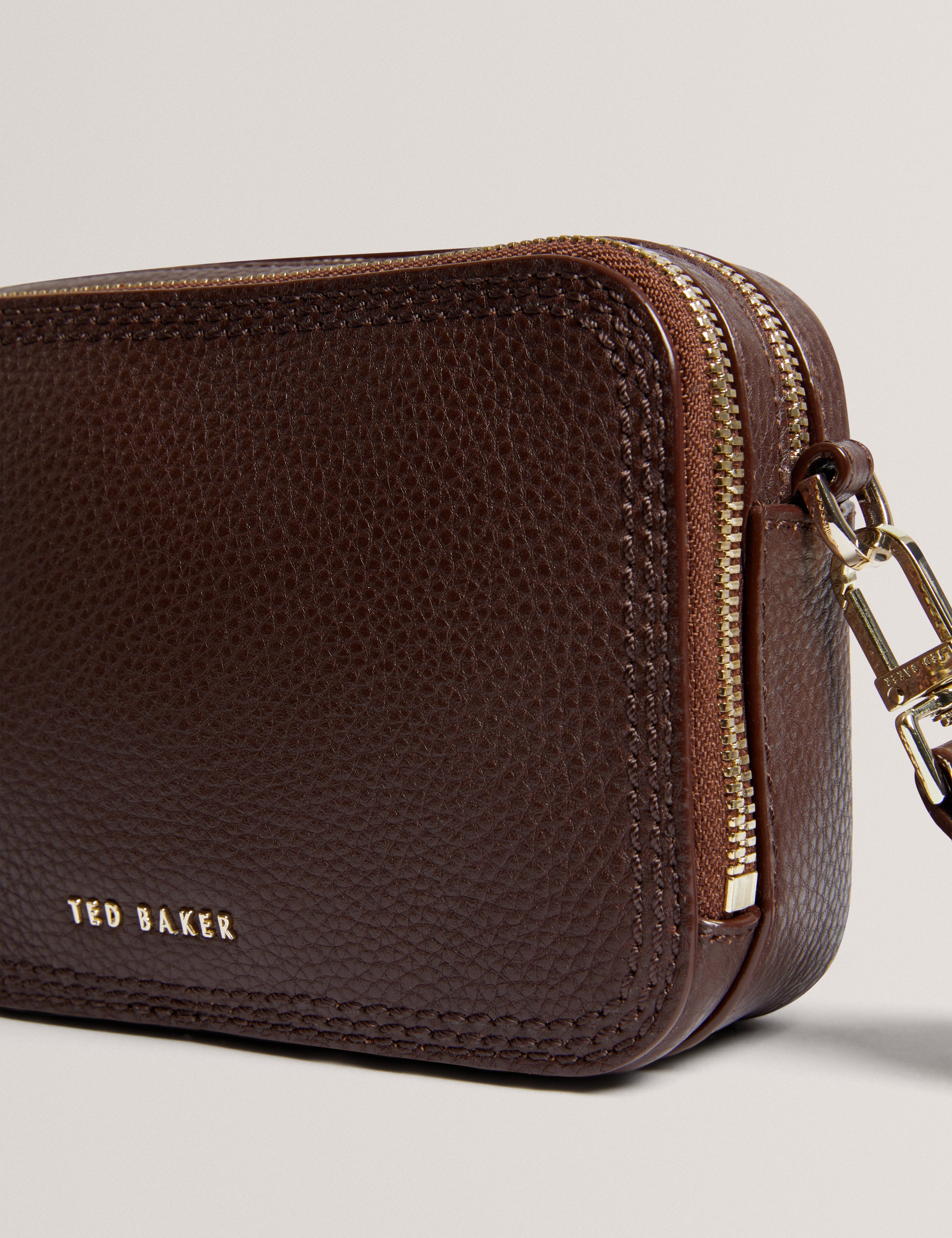 Willsa Mini Webbing Leather Crossbody Bag Brown