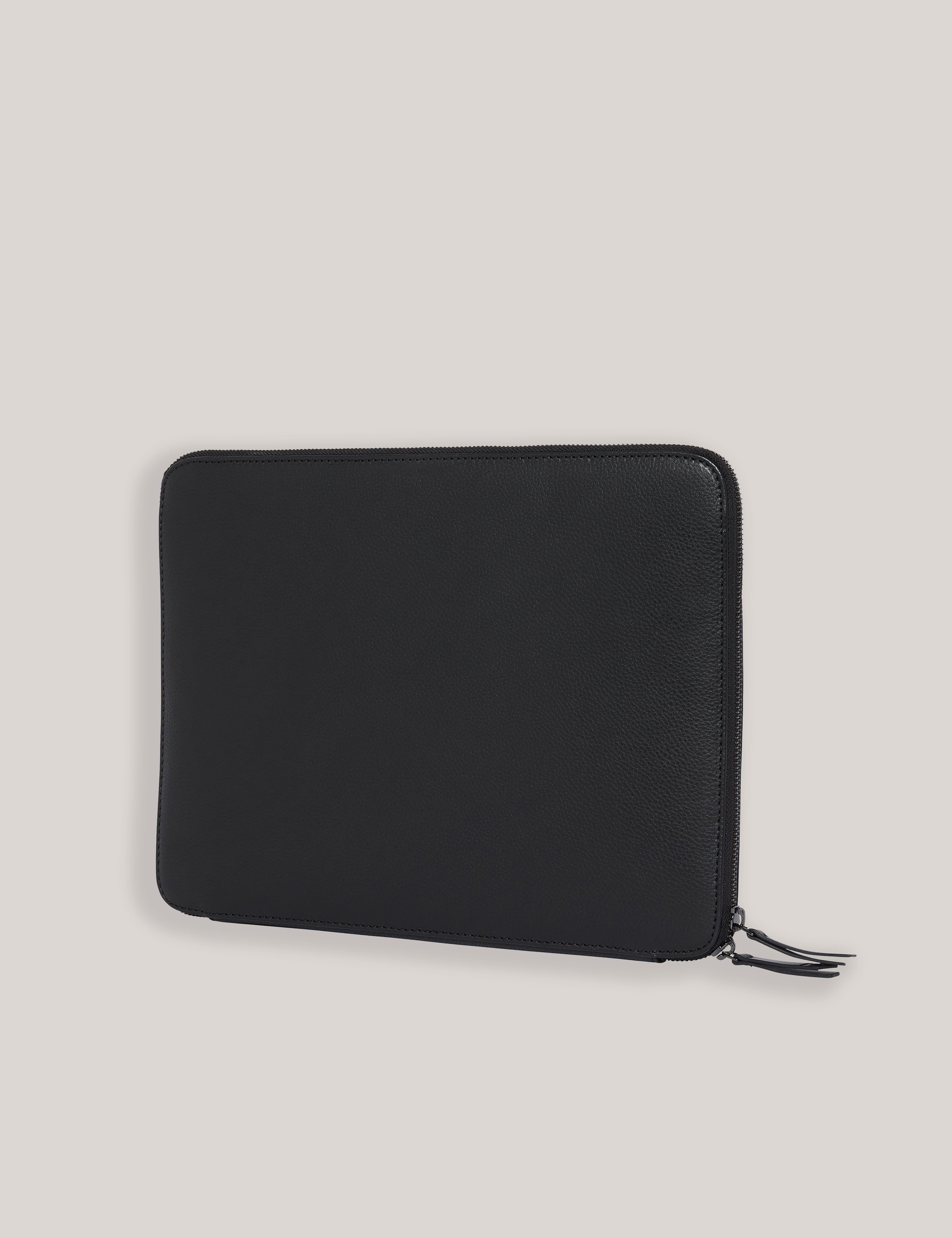 Grason Stripe Leather Laptop Case 13 Inch Black