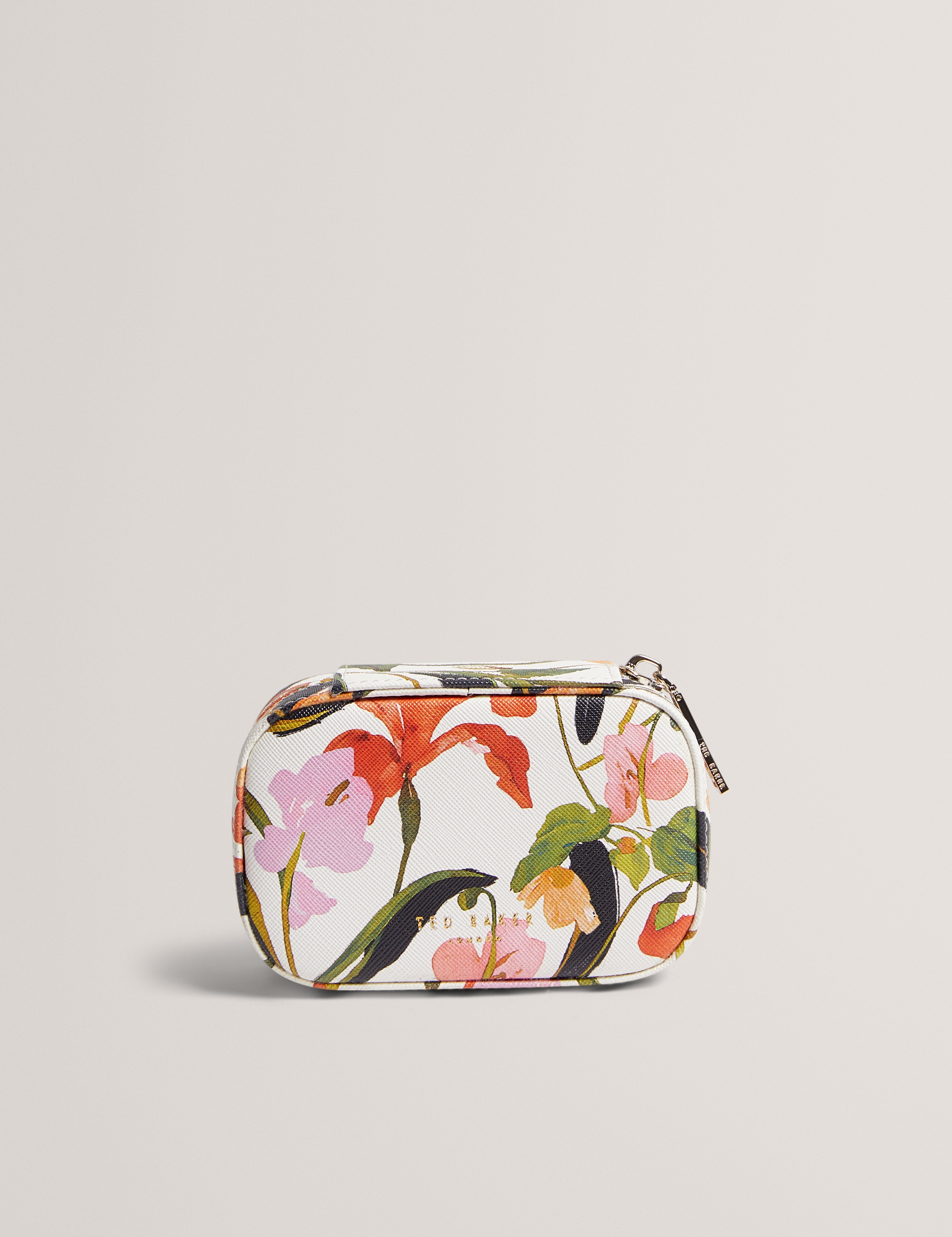 علبة مجوهرات صغيرة مطبوعة بنقشة زهور من وينداس - أبيض طبيعي