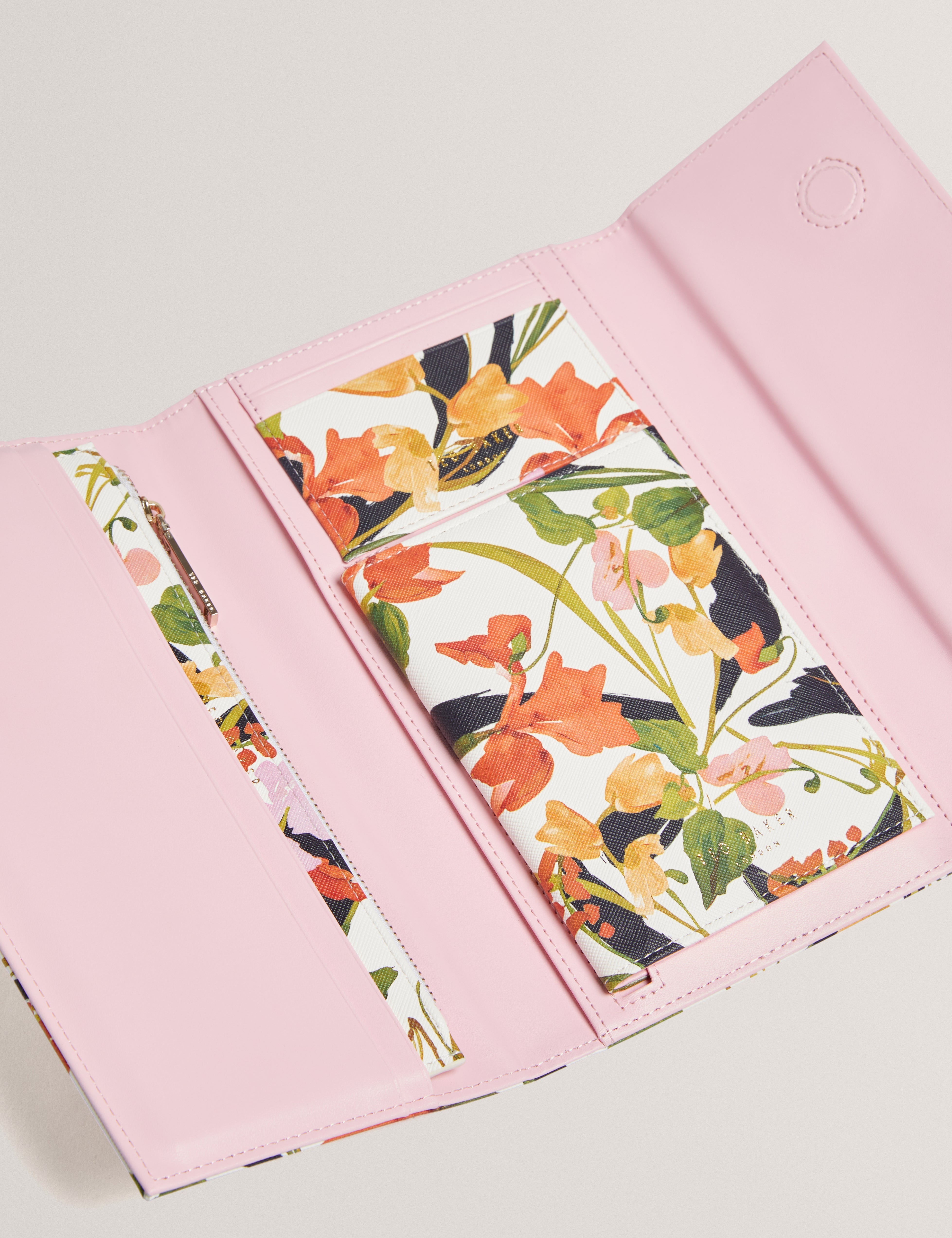 Jaciiie Floral Printed Travel Wallet Nat-White