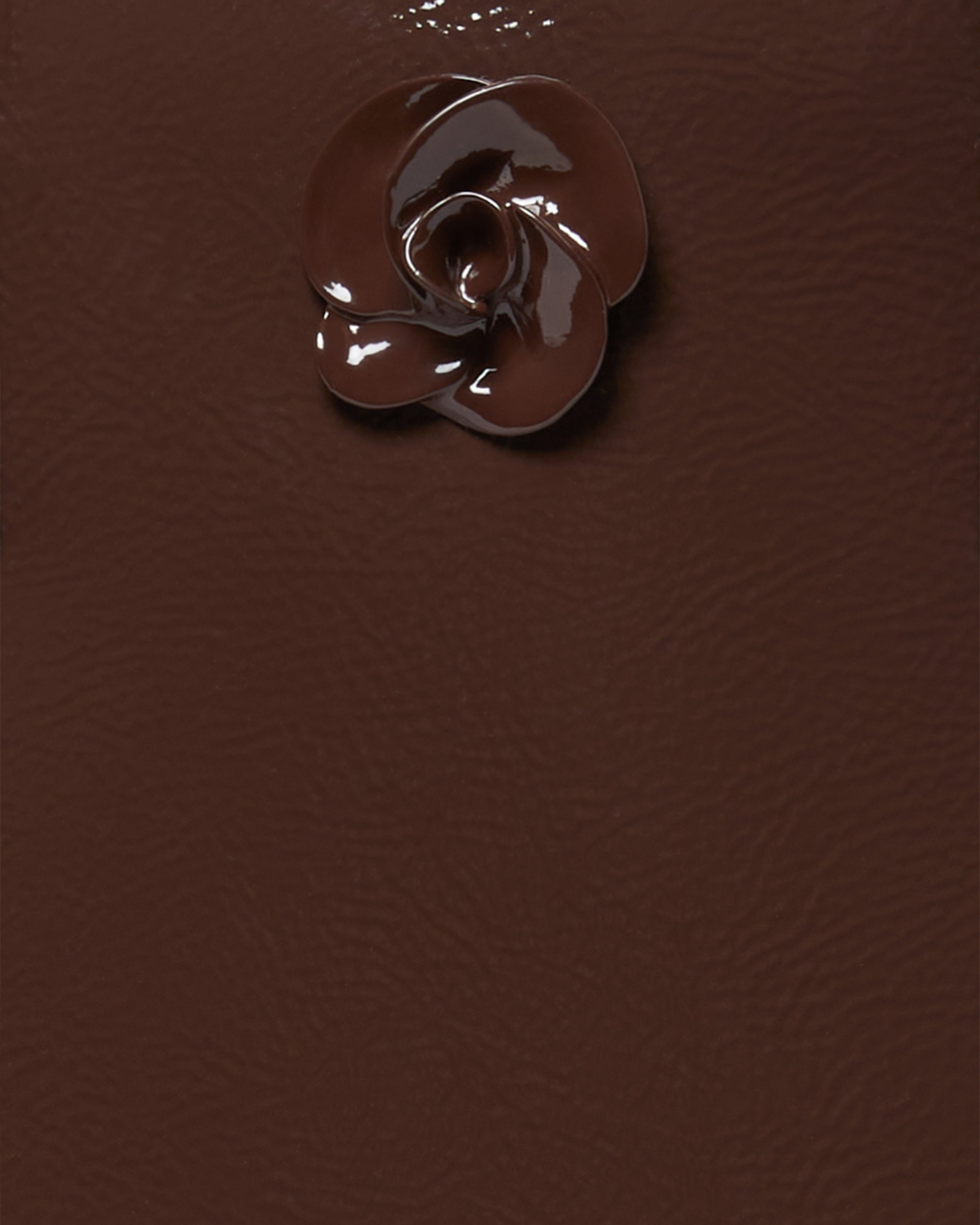 Rouseta Rose Detail Midi Leather Bag Brn-Choc